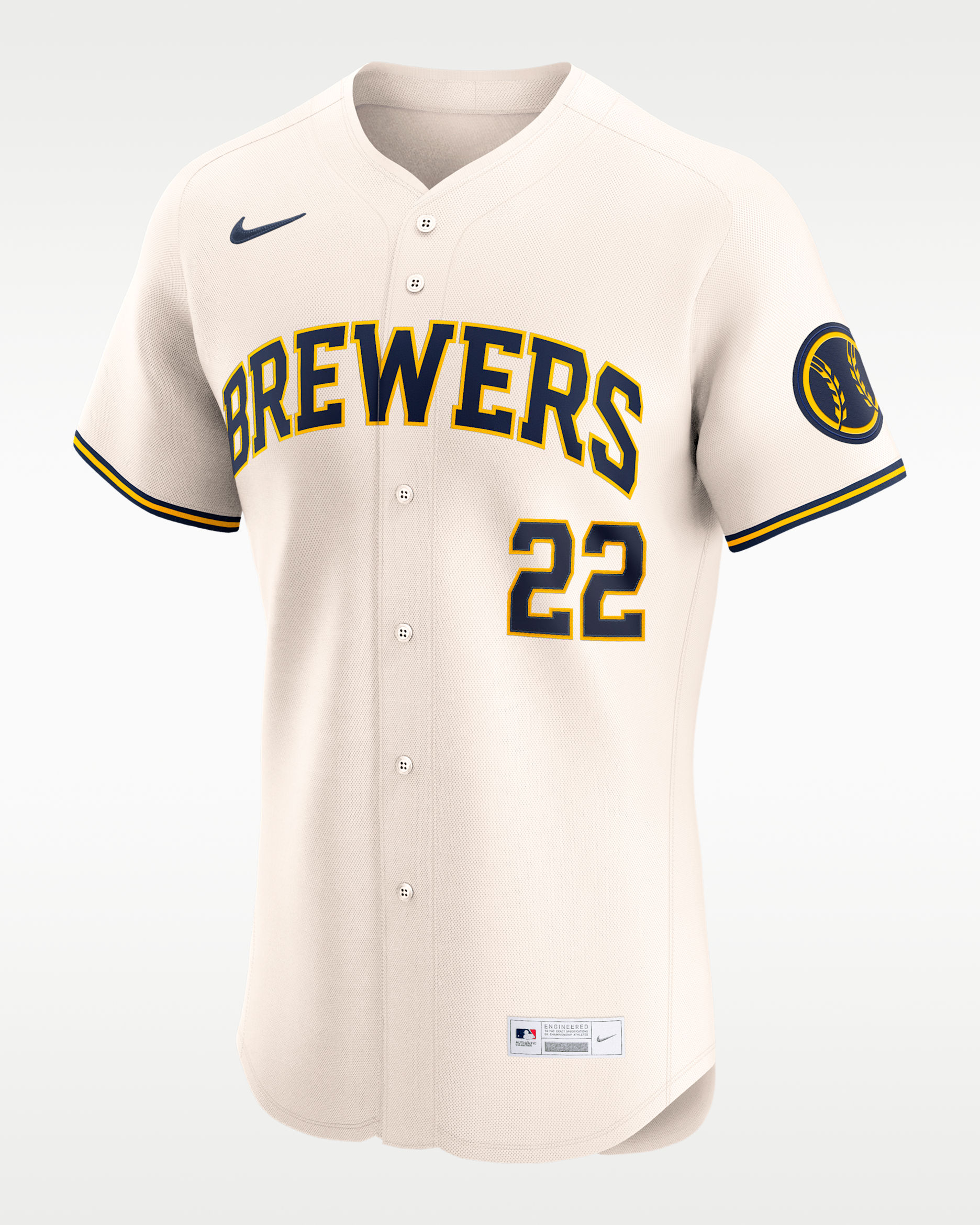 Christian Yelich Milwaukee Brewers Men's Nike Dri-FIT ADV MLB Elite Jersey - Cream