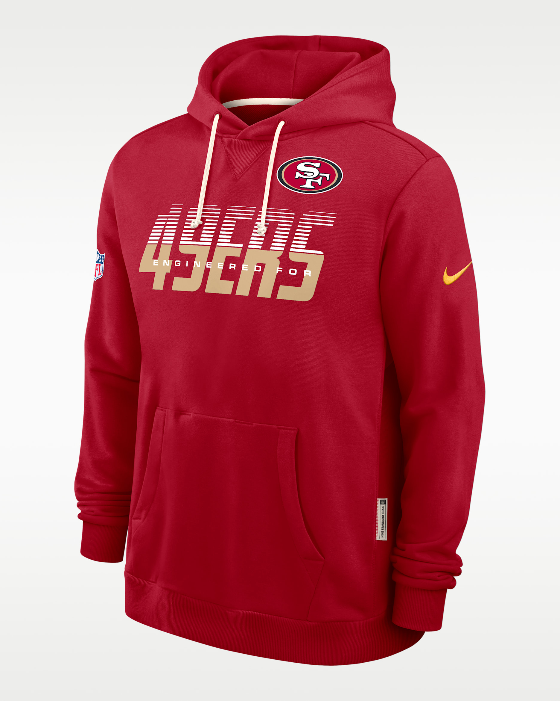 San Francisco 49ers Sideline Standard Issue Men's Nike Dri-FIT NFL Pullover Hoodie - Red