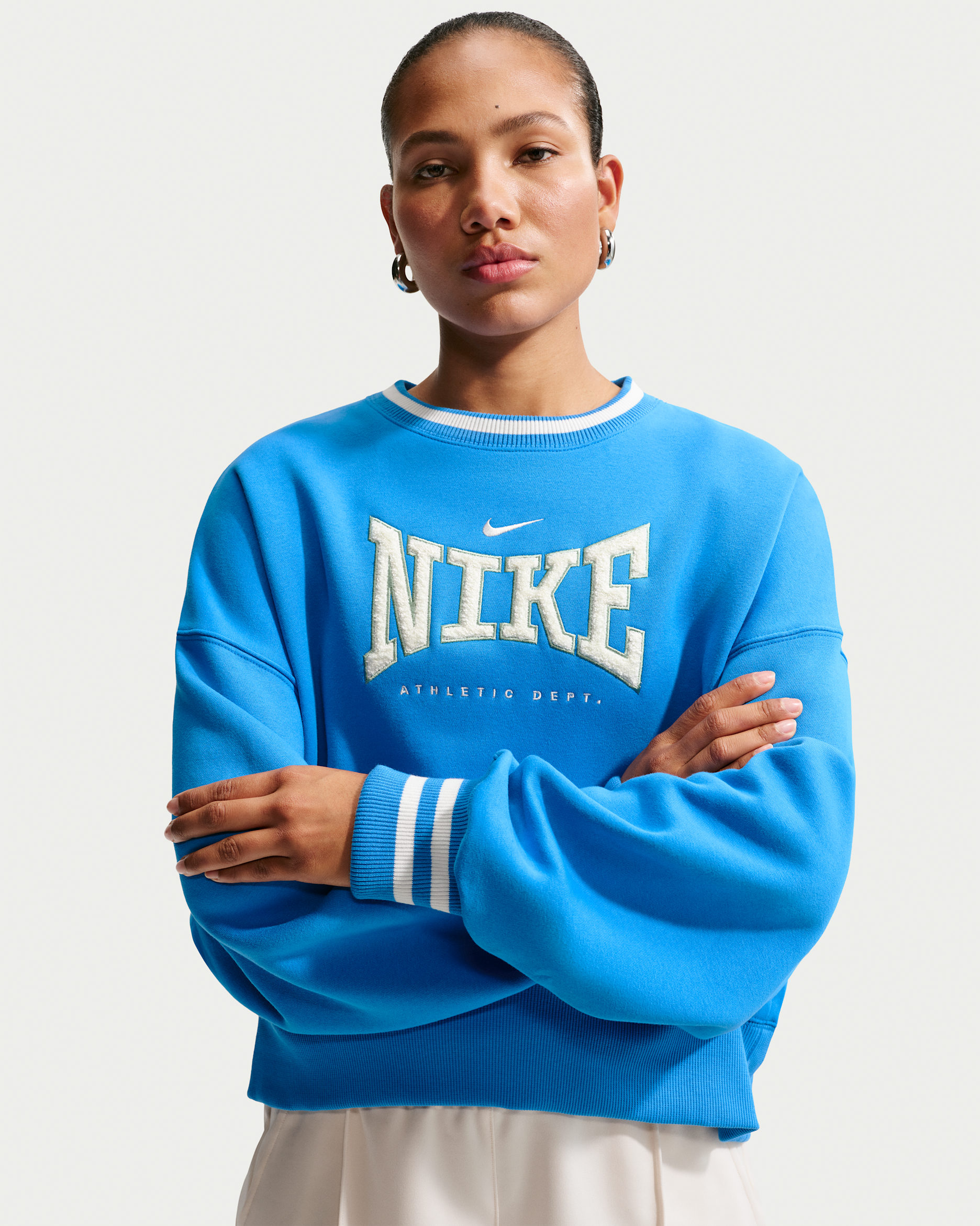 Nike Sportswear Phoenix Fleece Women's Oversized Crew-Neck Sweatshirt - Light Photo Blue/Sail