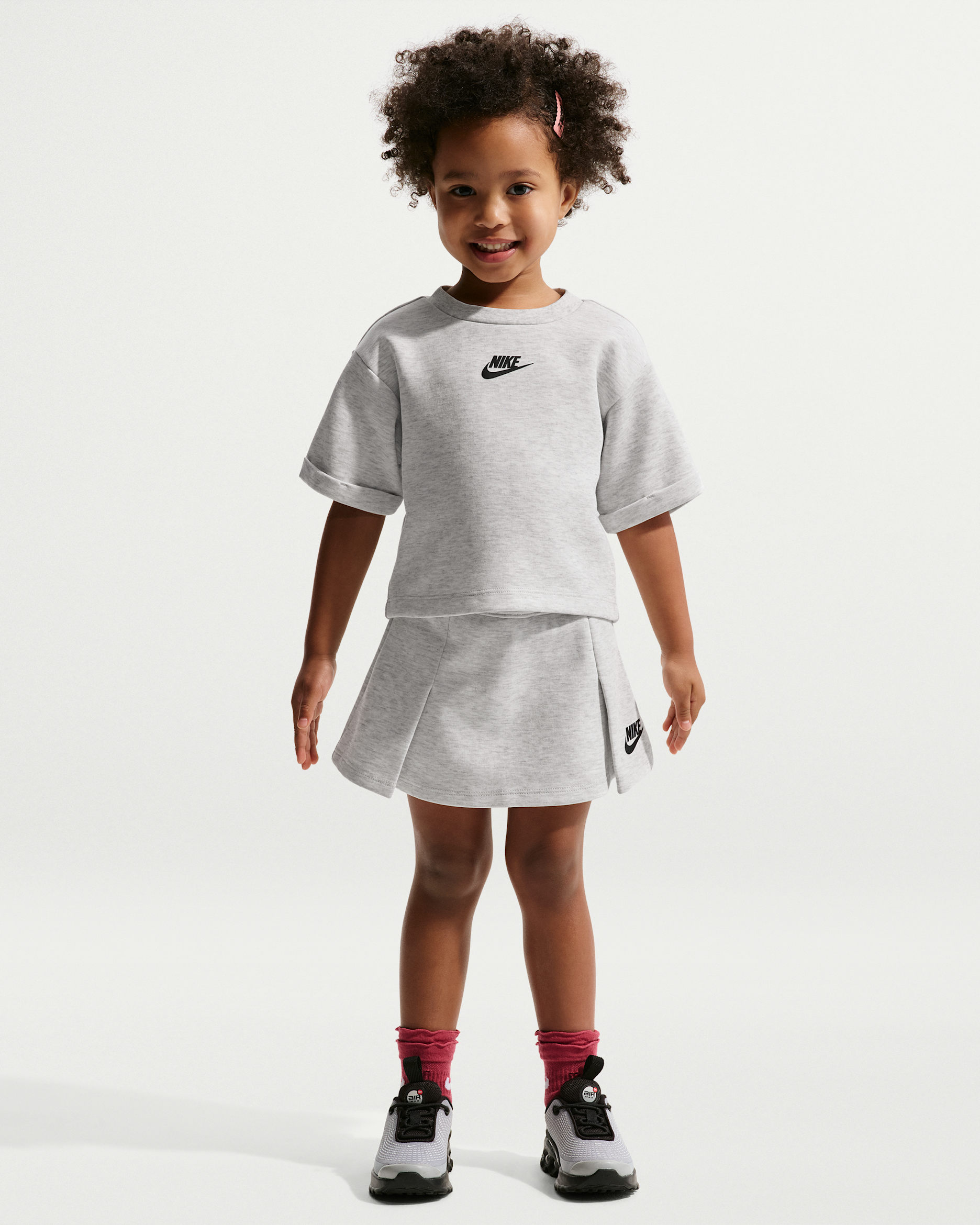 Conjunto de dos piezas de falda Tech Fleece infantil Nike - Gris