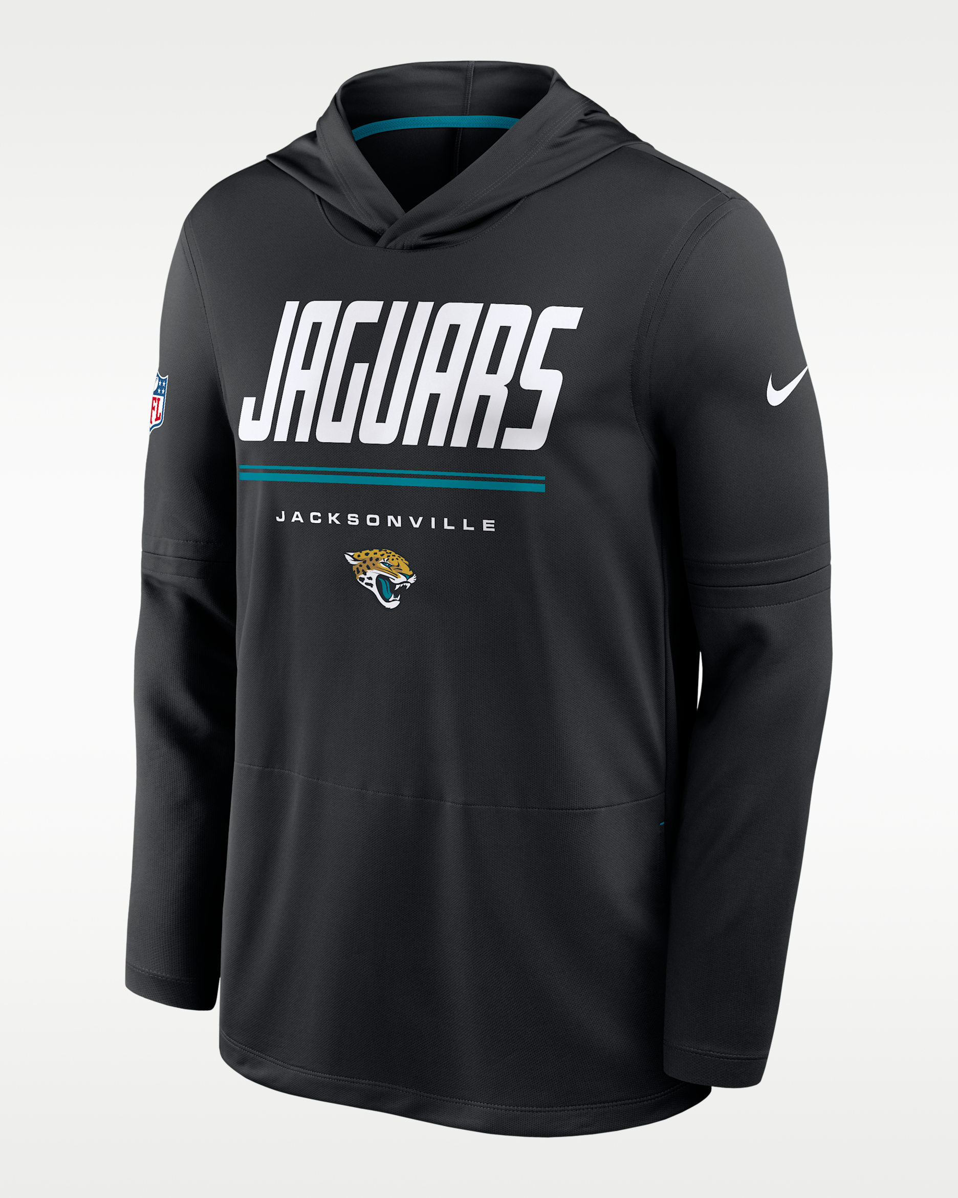 Playera de manga larga Nike Dri-FIT de la NFL con gorro para hombre Jacksonville Jaguars Sideline - Negro