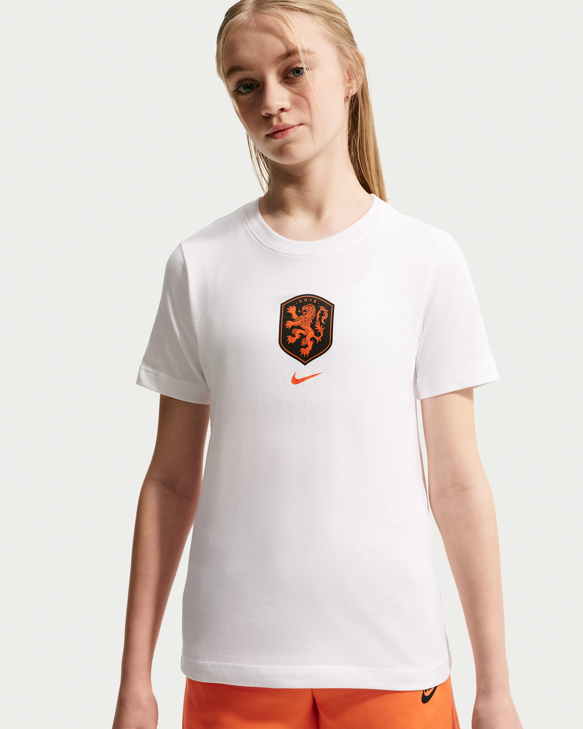 Netherlands Older Kids' Nike Football T-Shirt - White