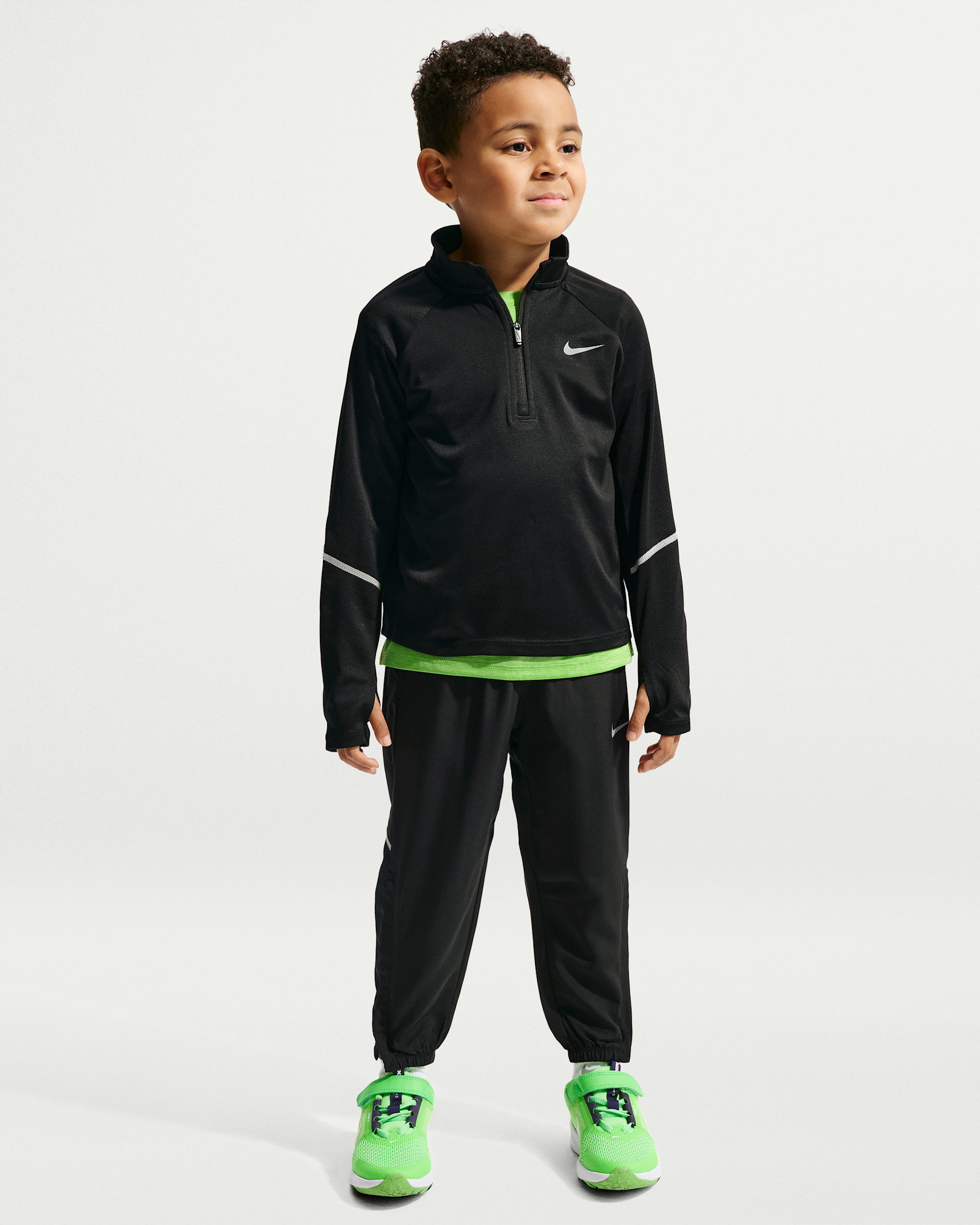 Ensemble pantalon et haut à quart de zip Nike Dri-FIT Miler pour enfant - Noir