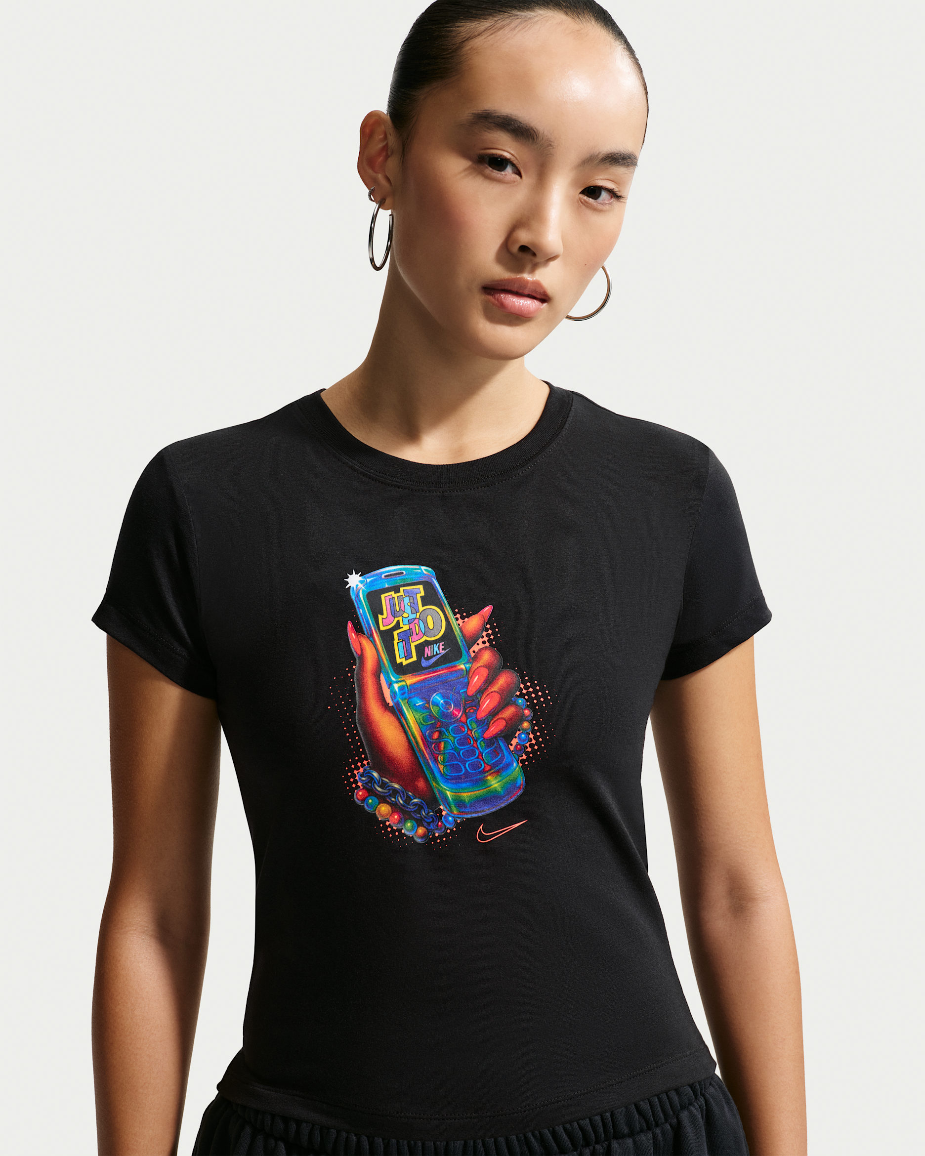 Nike Sportswear Chill Knit Women's Slim Cropped T-Shirt - Black