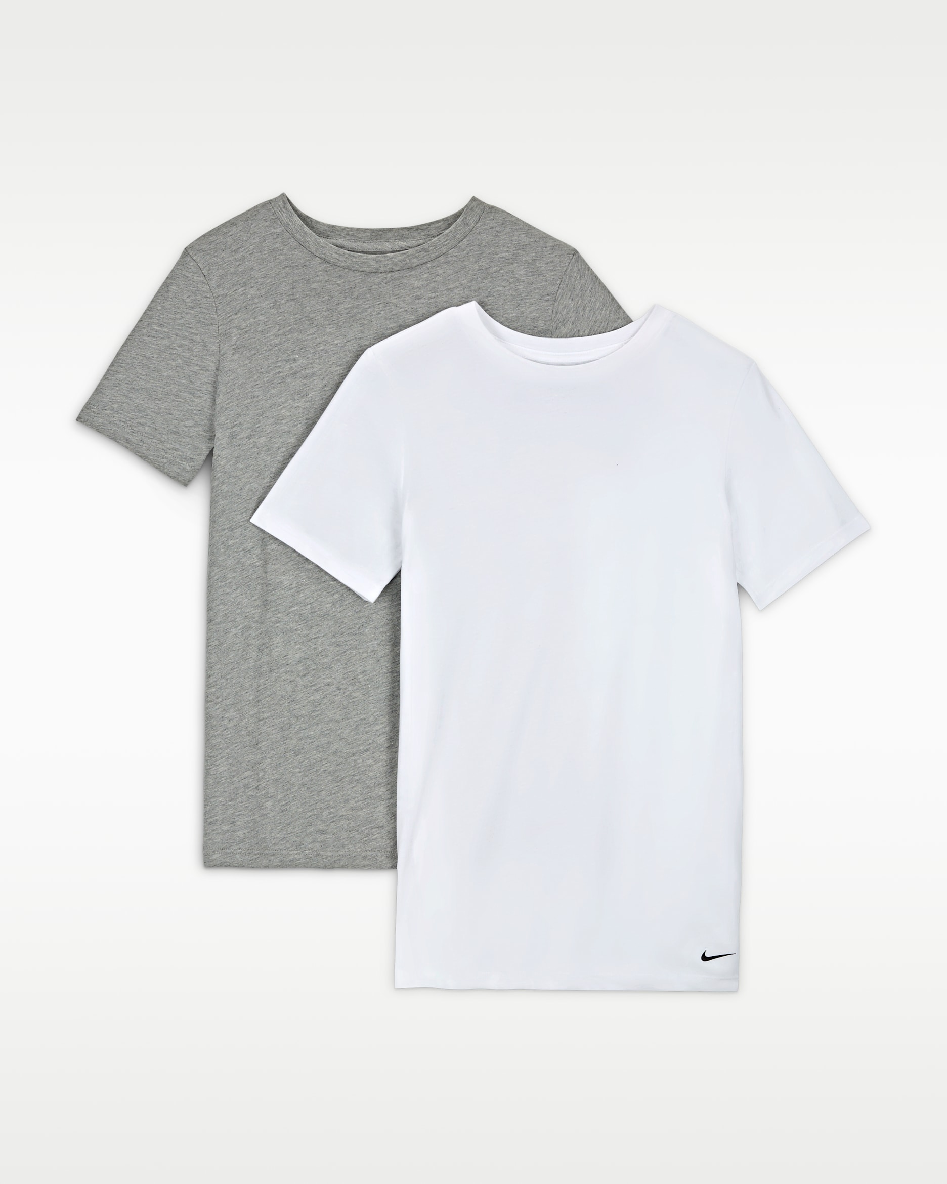 Nike Older Kids' Crew Under Top (2-Pack) - White/Dark Grey Heather