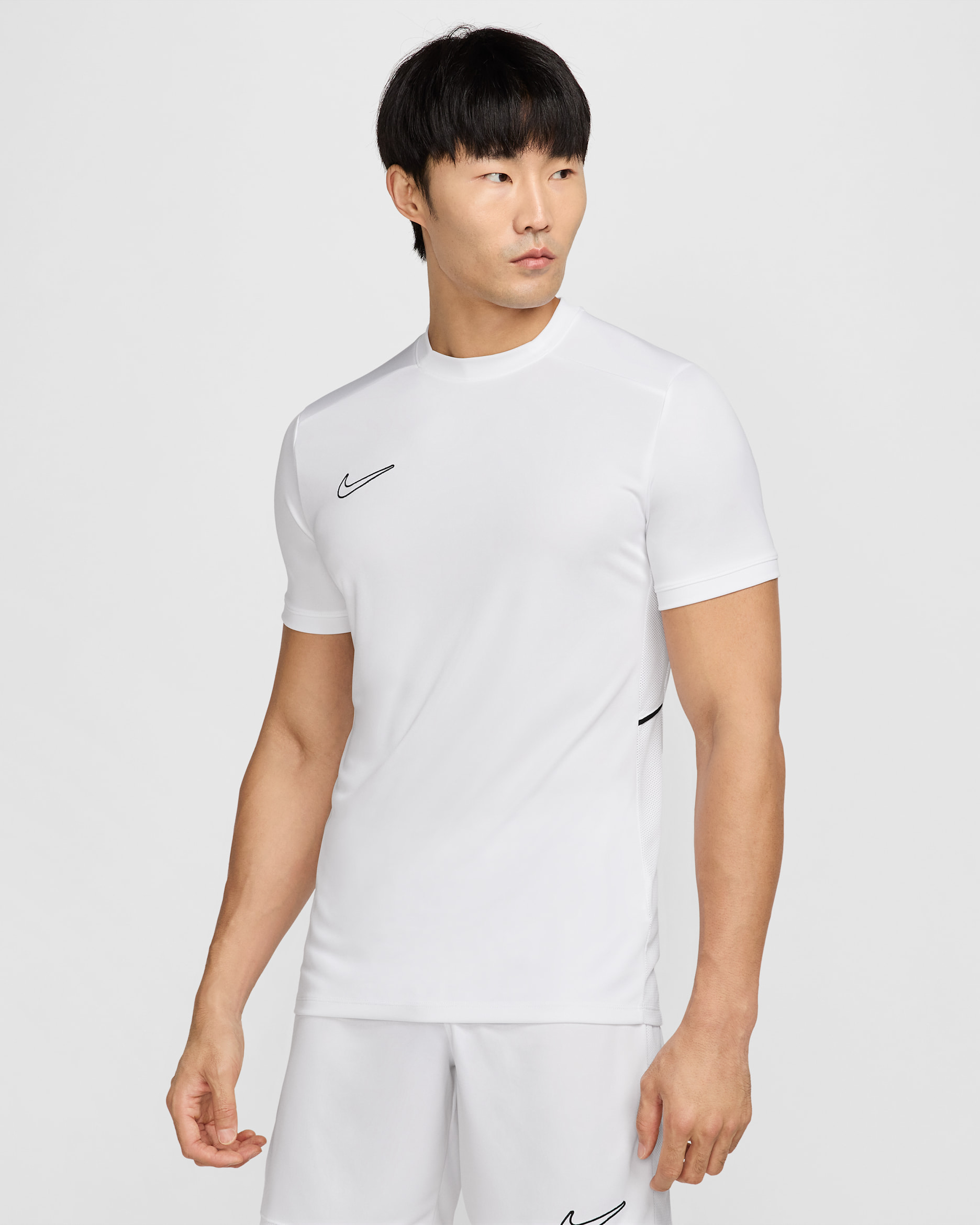 Nike Academy Dri-FIT Kurzarm-Fußballoberteil (Herren) - Weiß/Weiß/Schwarz/Schwarz