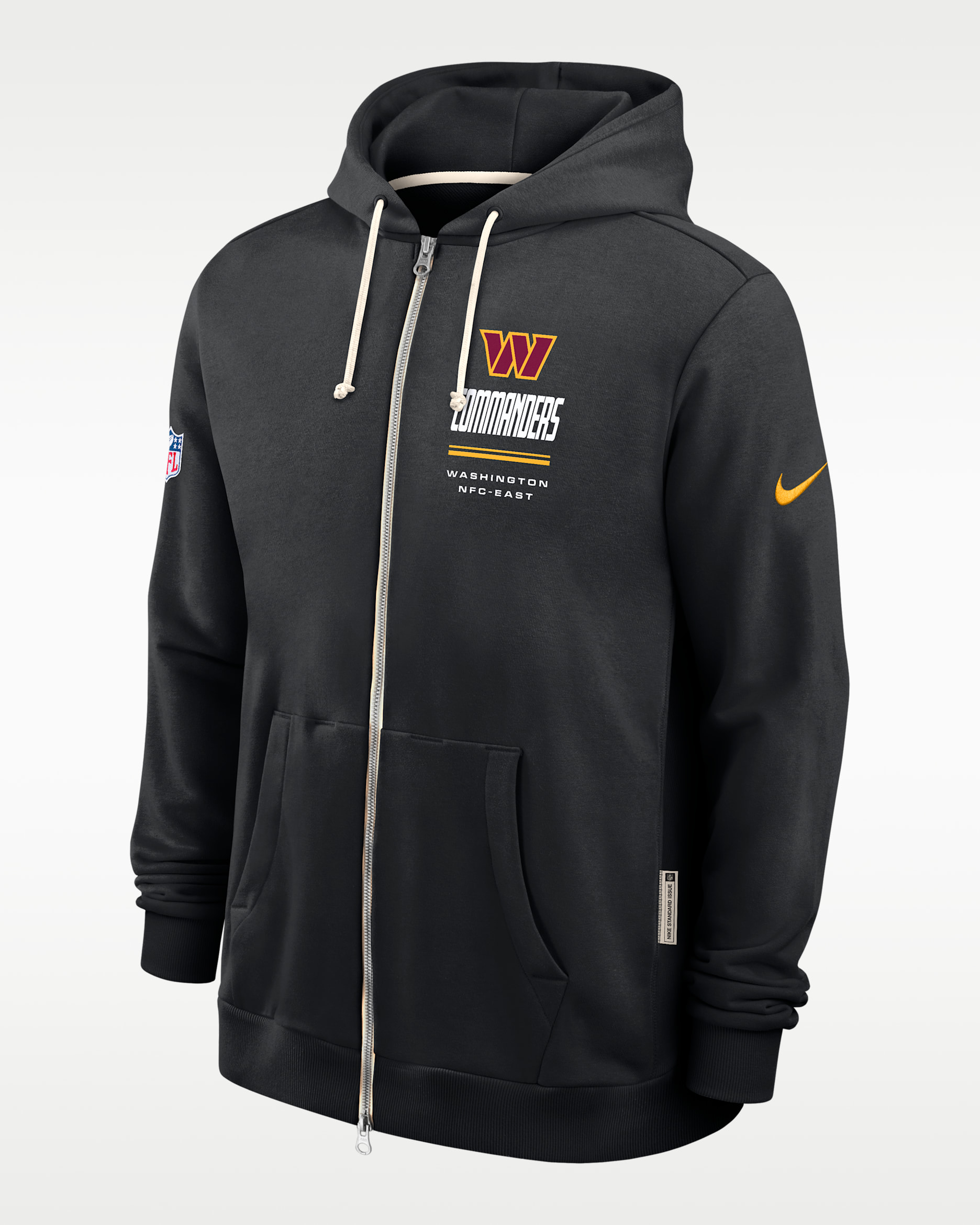 Washington Commanders Sideline Standard Issue Men's Nike Dri-FIT NFL Full-Zip Hoodie - Black
