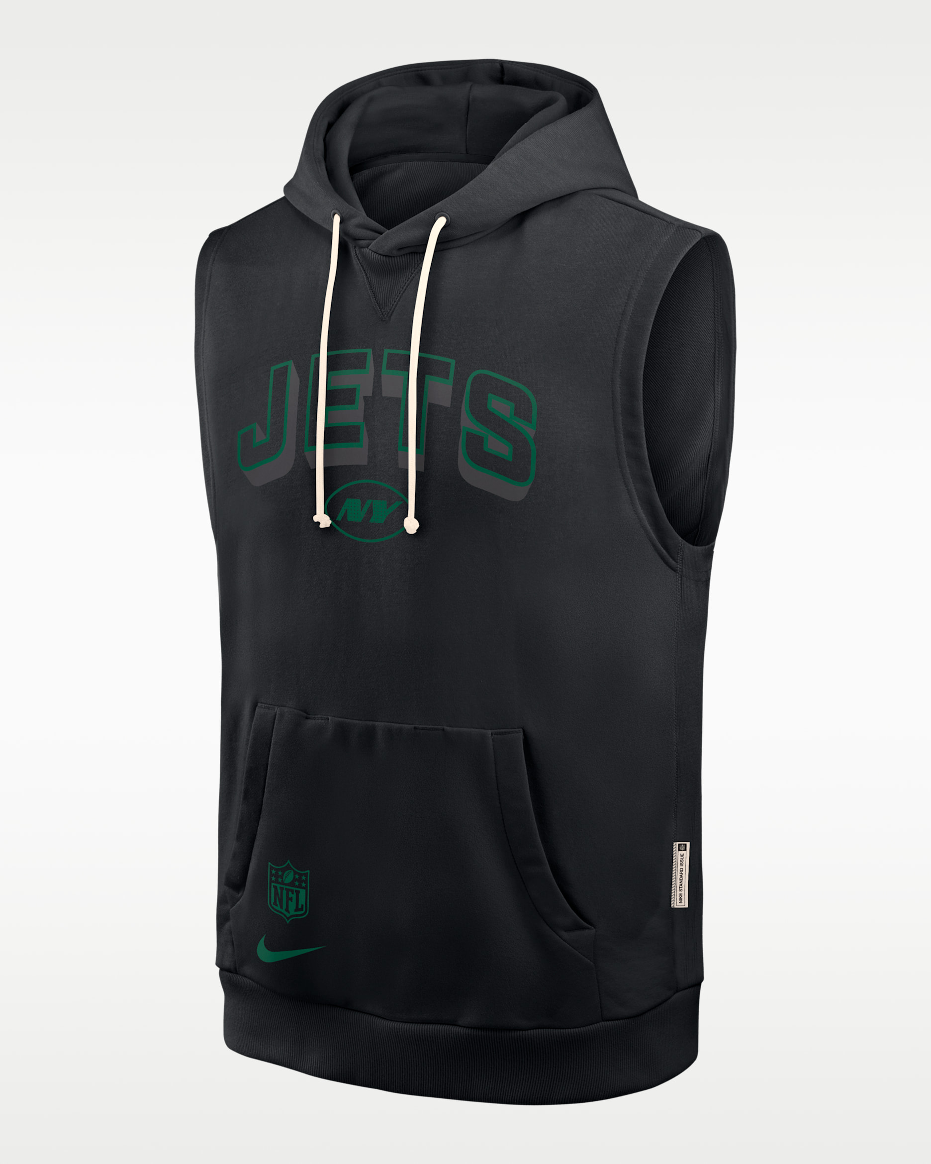 New York Jets Sideline Men's Nike Dri-FIT NFL Sleeveless Pullover Hoodie - Black