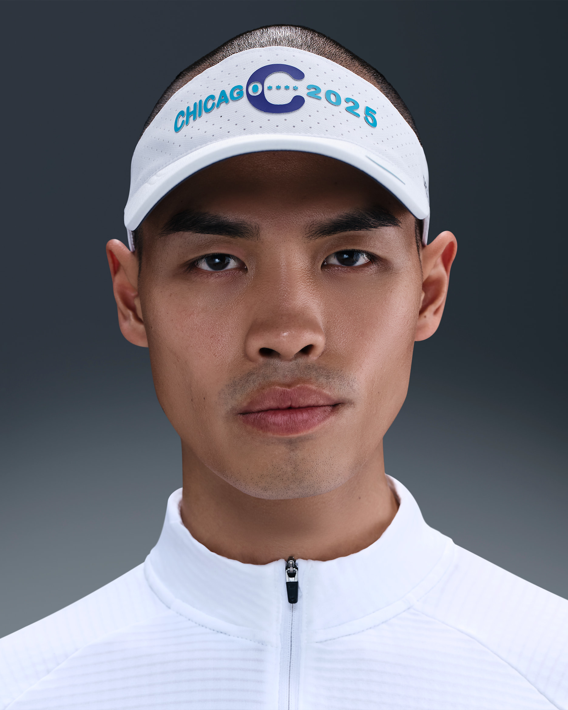 Nike Ace Dri-FIT ADV Visor - White/Light Current Blue