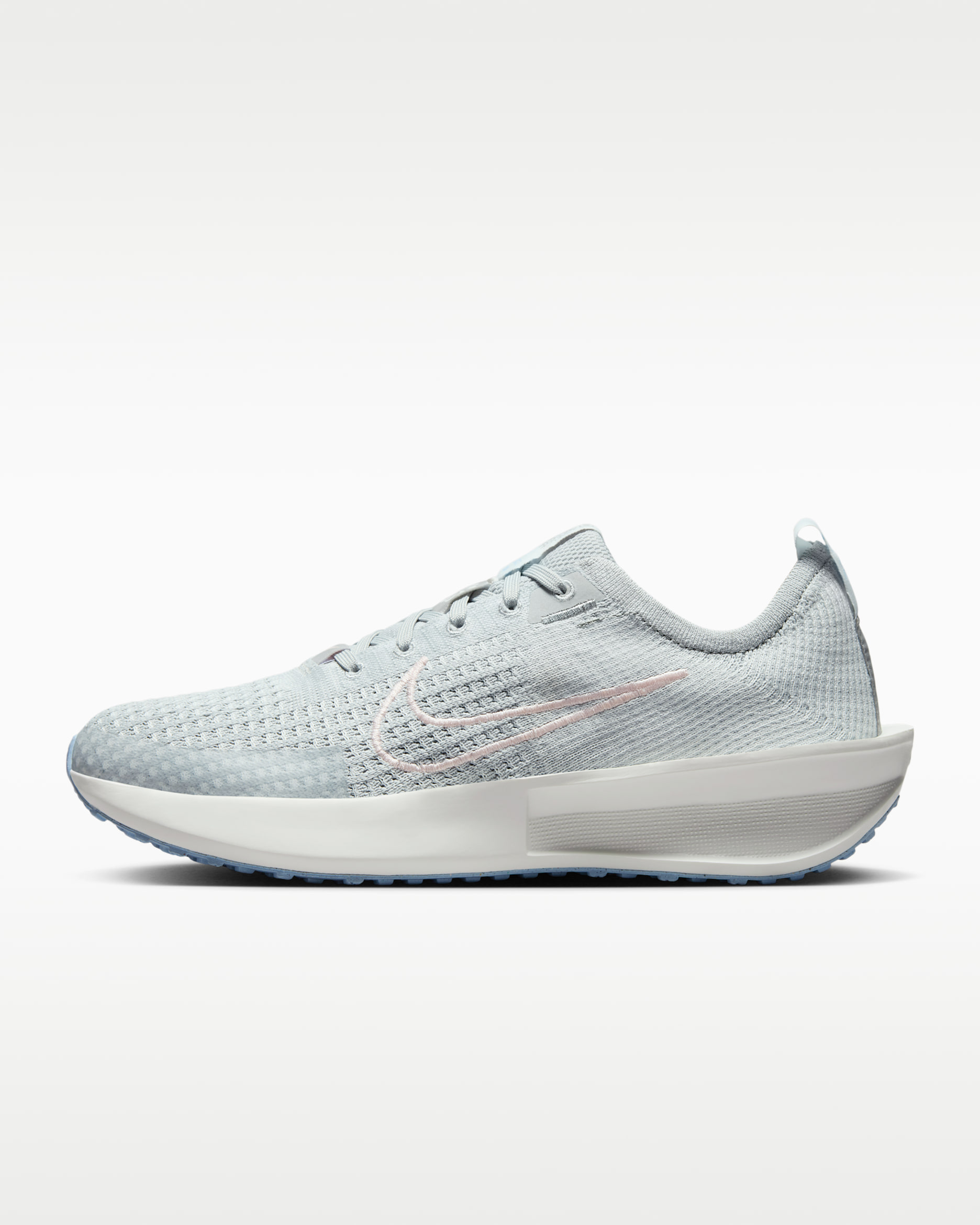 Tenis de correr en pavimento para mujer Nike Interact Run - Gris humo claro/Azul psíquico/Blanco cumbre/Rosa eco