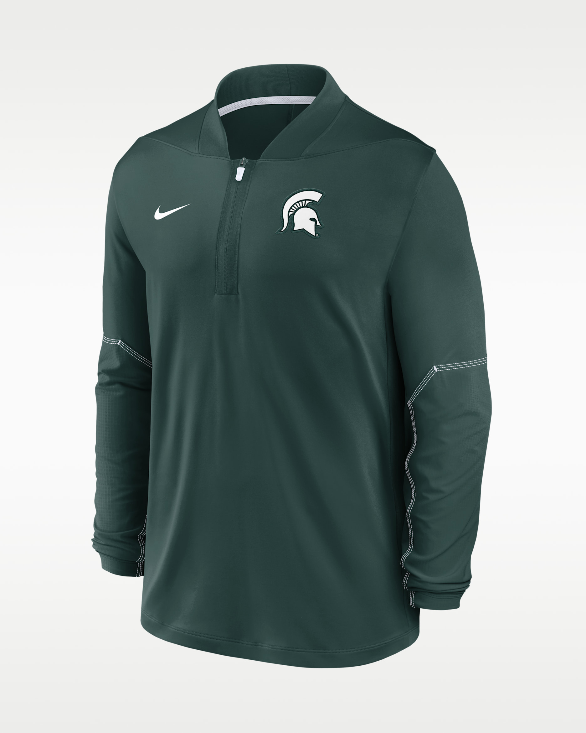 Sudadera universitaria Nike Dri-FIT de medio cierre para hombre Michigan State Sideline - Verde pro/Blanco