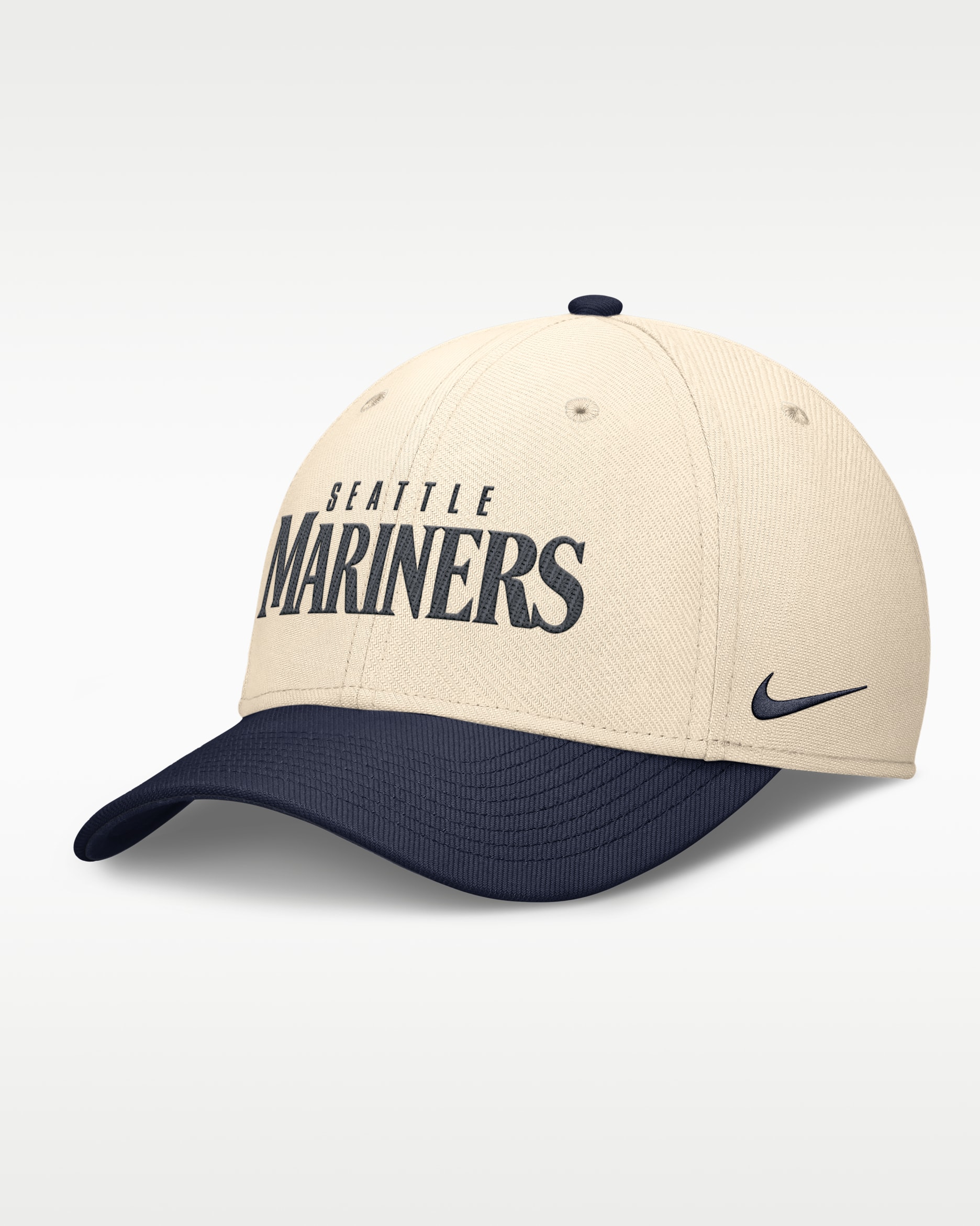 Seattle Mariners Statement Rise Swoosh Men's Nike Dri-FIT MLB Hat - Natural