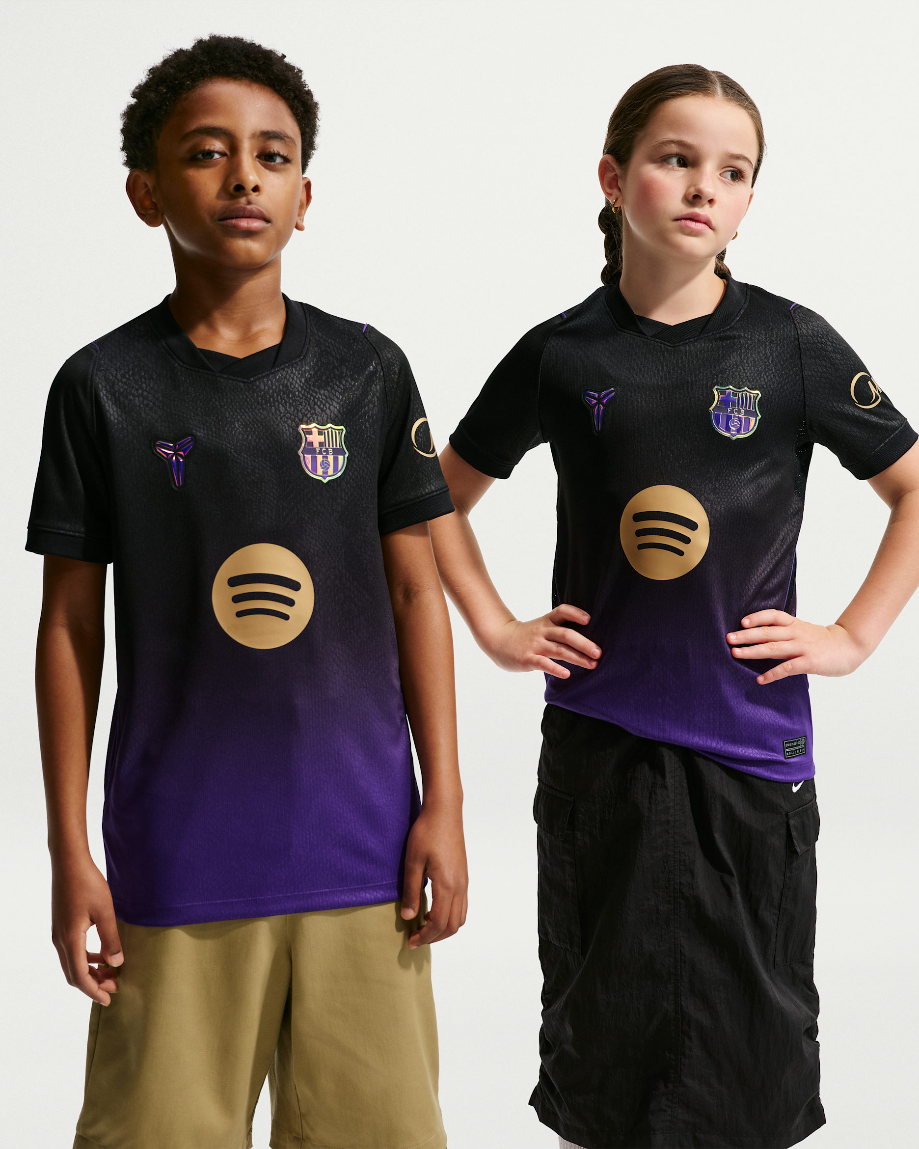 F.C. Barcelona 2026/27 Stadium Away Older Kids' Kobe Dri-FIT Football Replica Shirt - Field Purple/Field Purple/Black/Metallic Gold