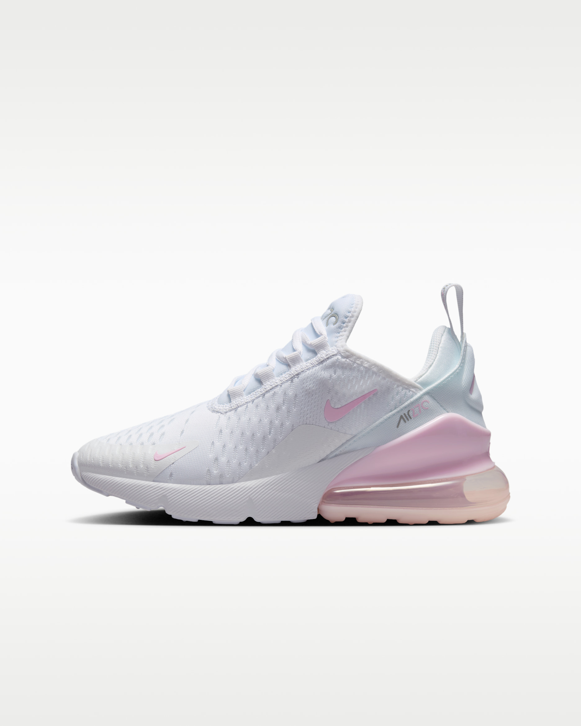 Nike Air Max 270 Older Kids' Shoes - White/Light Smoke Grey/Pink Foam