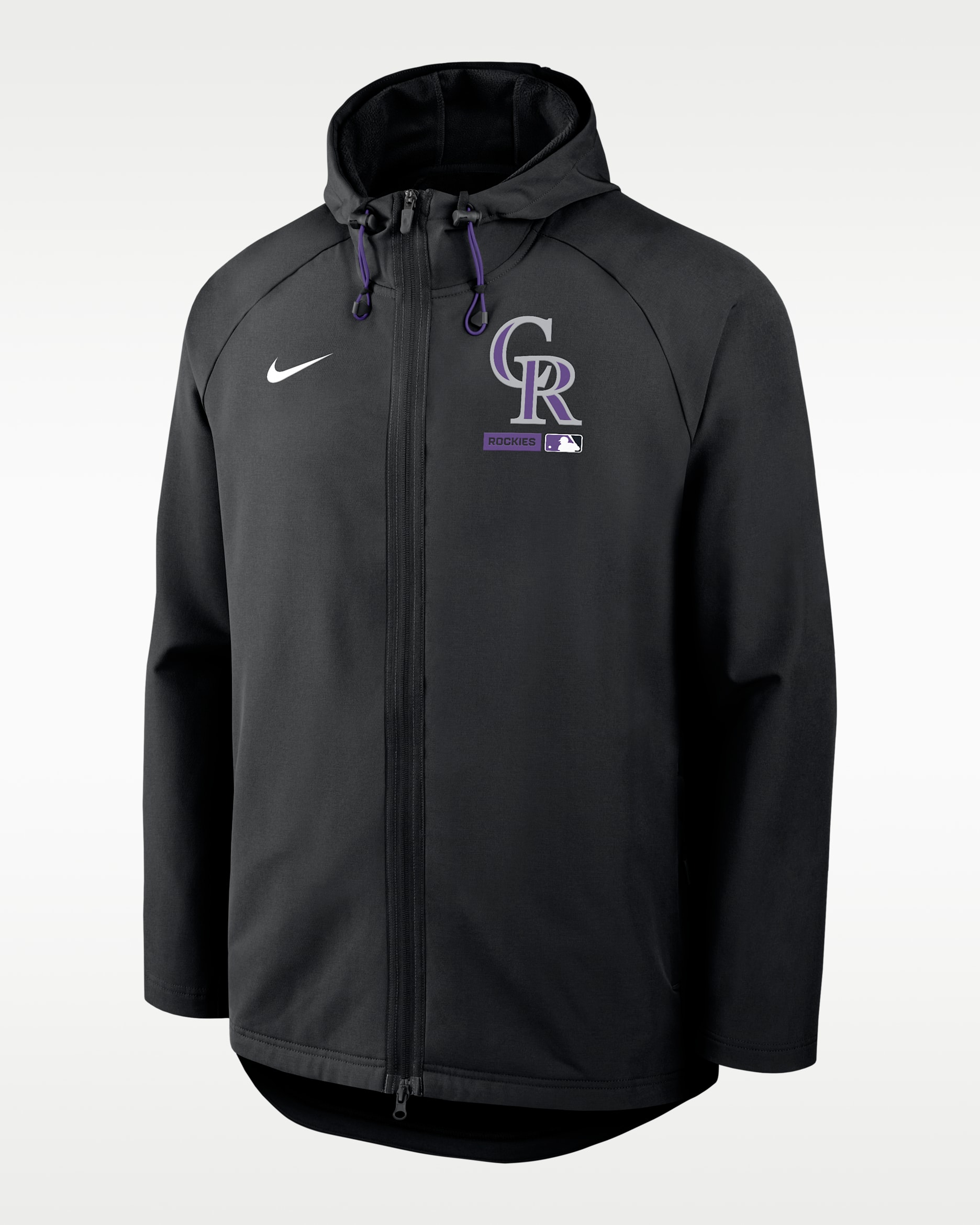 Colorado Rockies Authentic Collection Men's Nike Therma-FIT MLB Full-Zip Hooded Jacket - Black