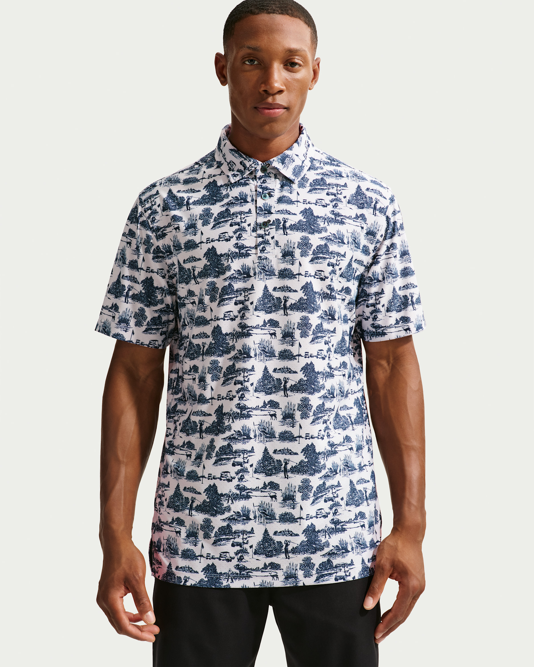 Polo de golf Dri-FIT Nike Tailored Performance pour homme - Photon Dust/College Navy