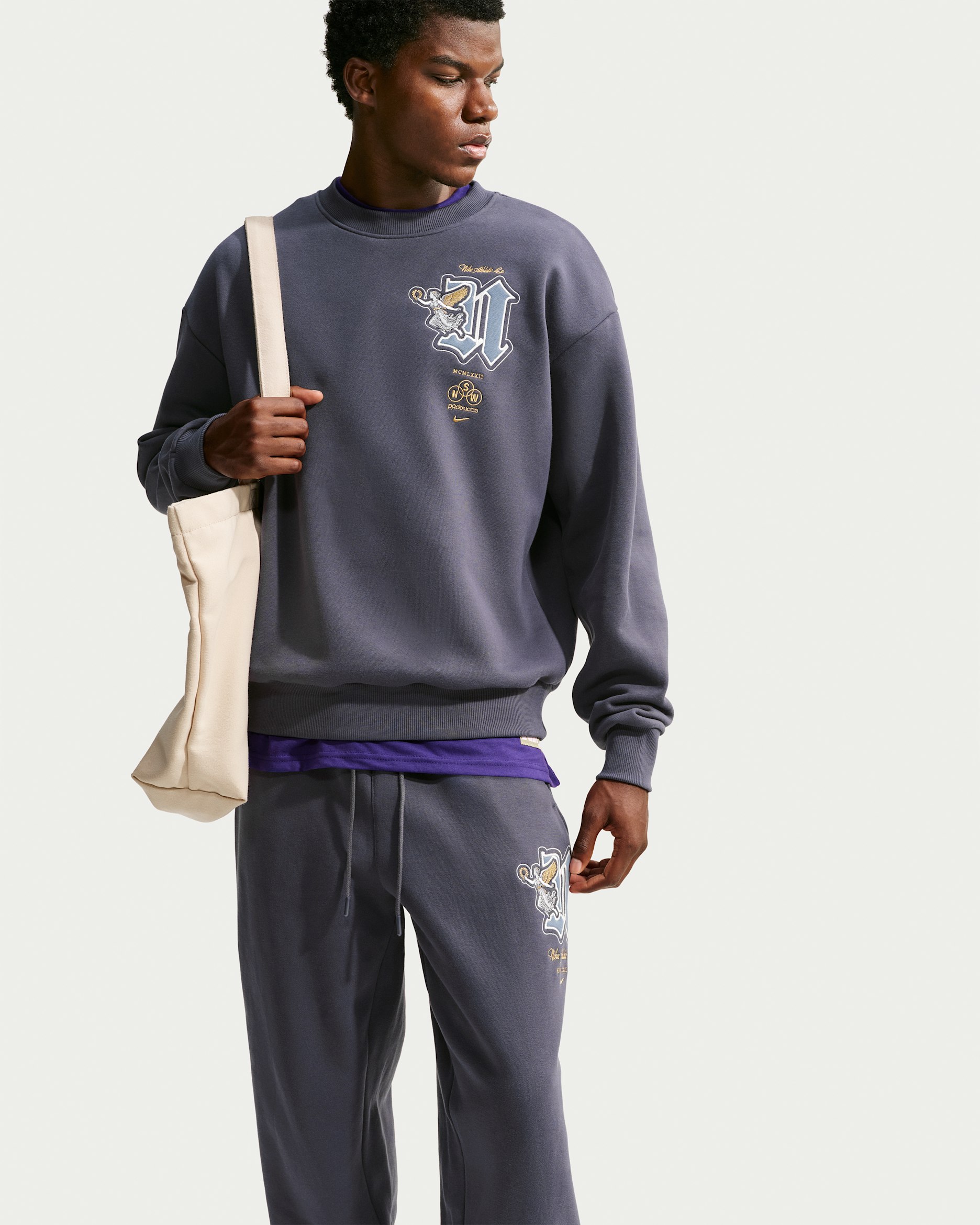 Sudadera de cuello redondo para hombre Nike Solo Fleece - Parrilla