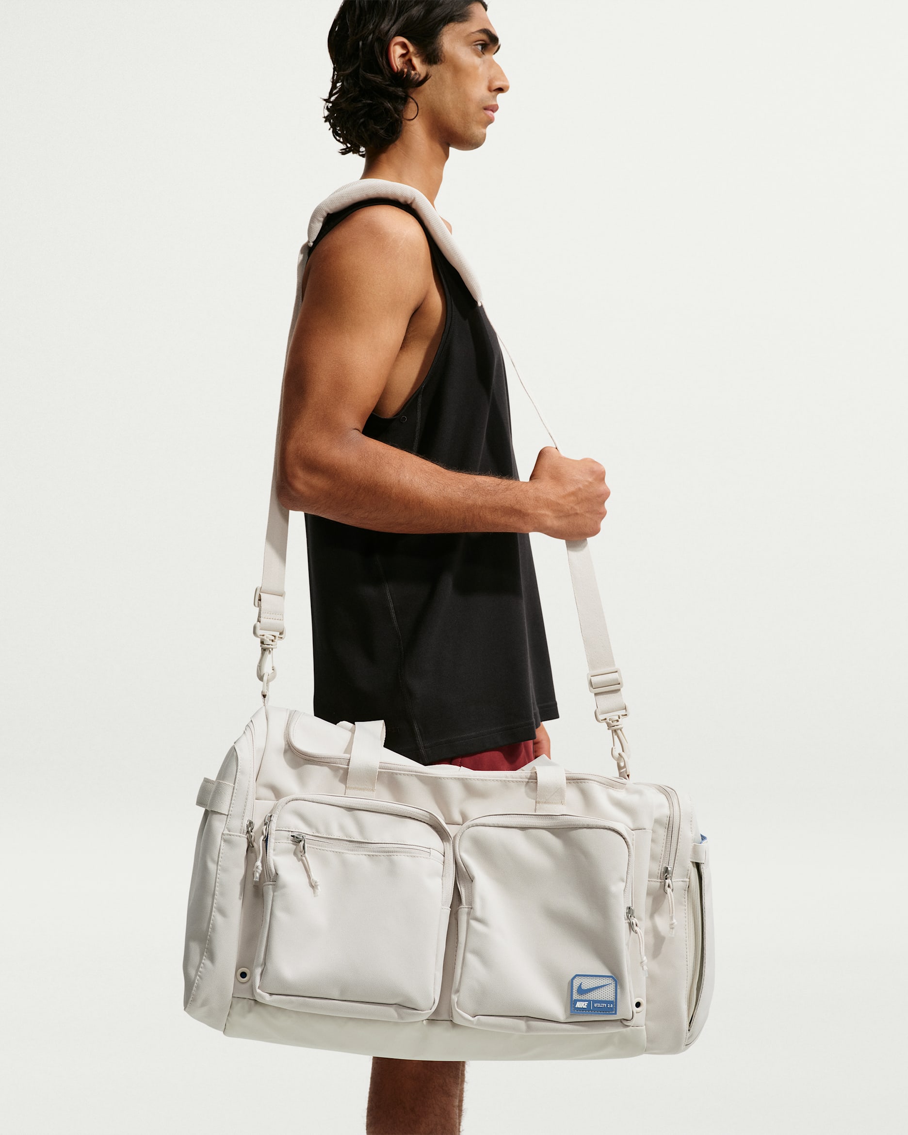 Nike Utility Power 2.0 Duffel Bag (Medium, 51L) - Light Orewood Brown/Light Orewood Brown/Indigo Storm
