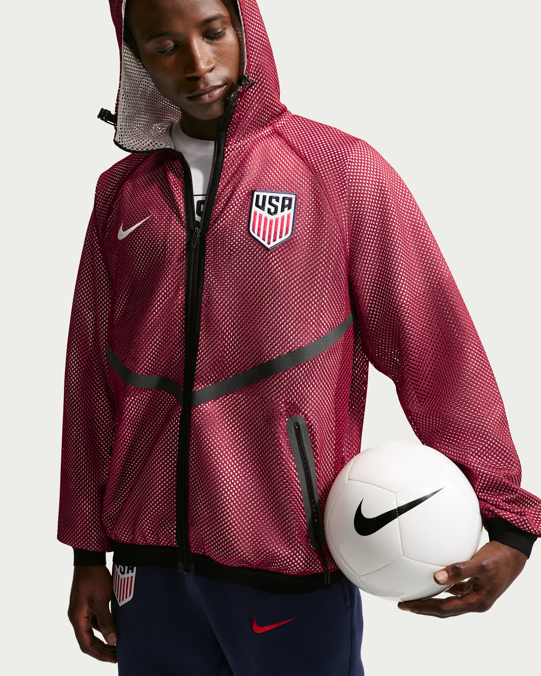 Chamarra Anthem de fútbol Nike Dri-FIT para hombre USMNT - Rojo team/Vela/Vela