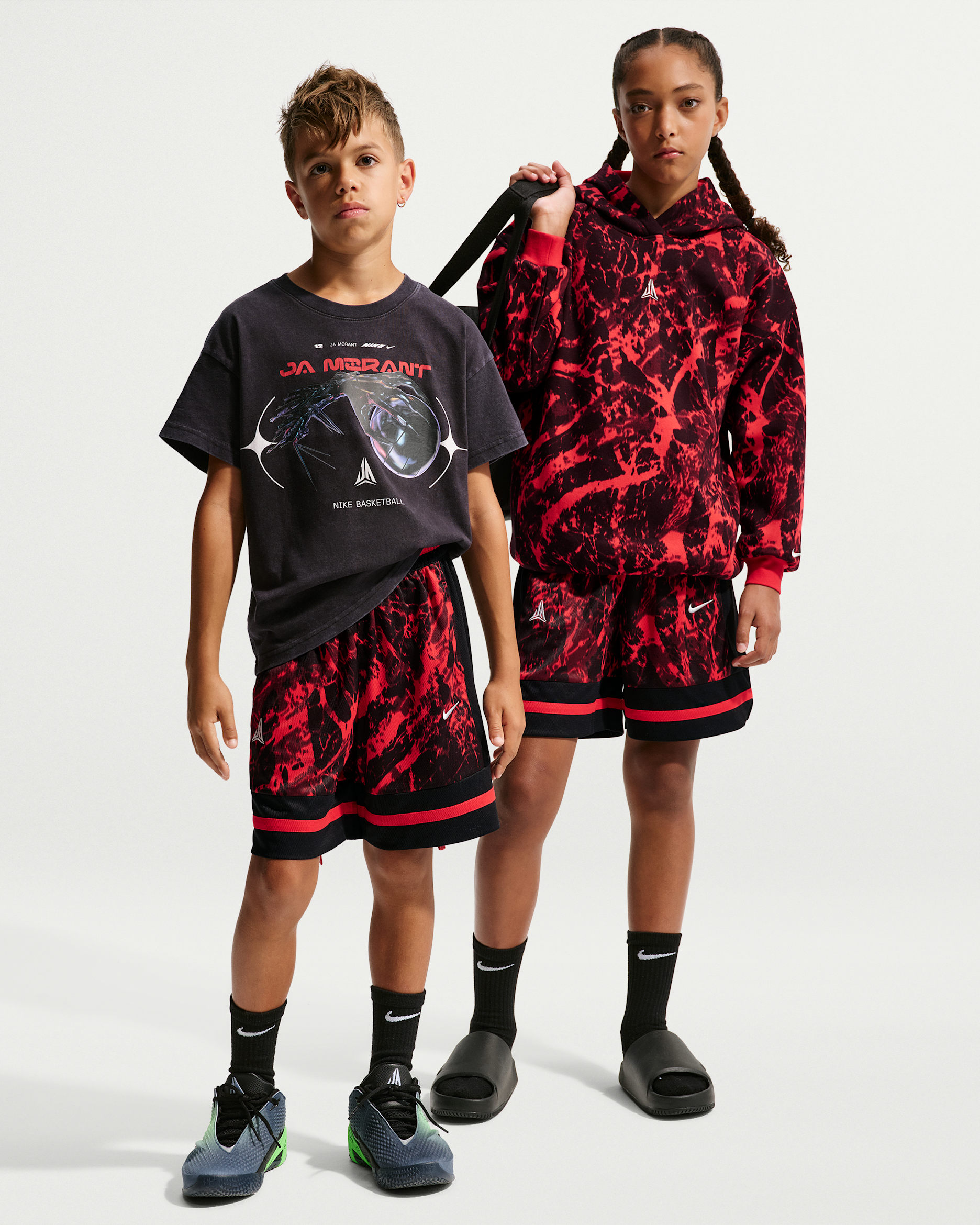 Ja Big Kids' Dri-FIT Basketball Shorts - Black/University Red