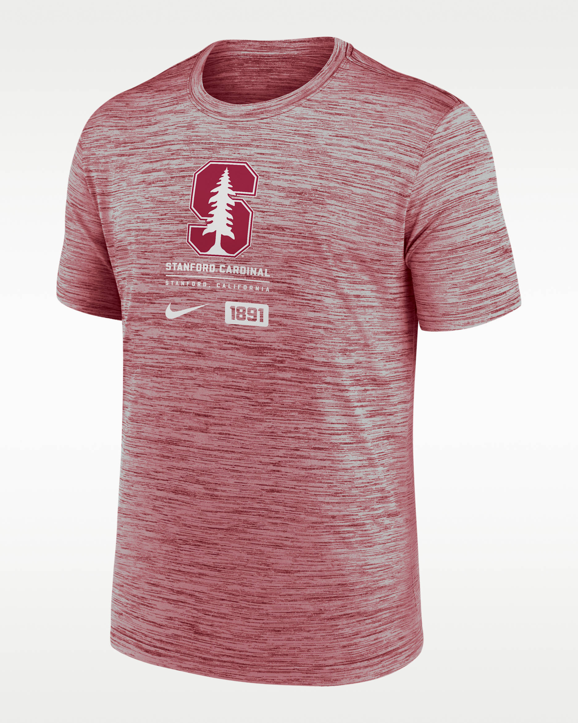 Playera universitaria Nike Dri-FIT para hombre Stanford Cardinal Campus Center Block Velocity - Carmesí