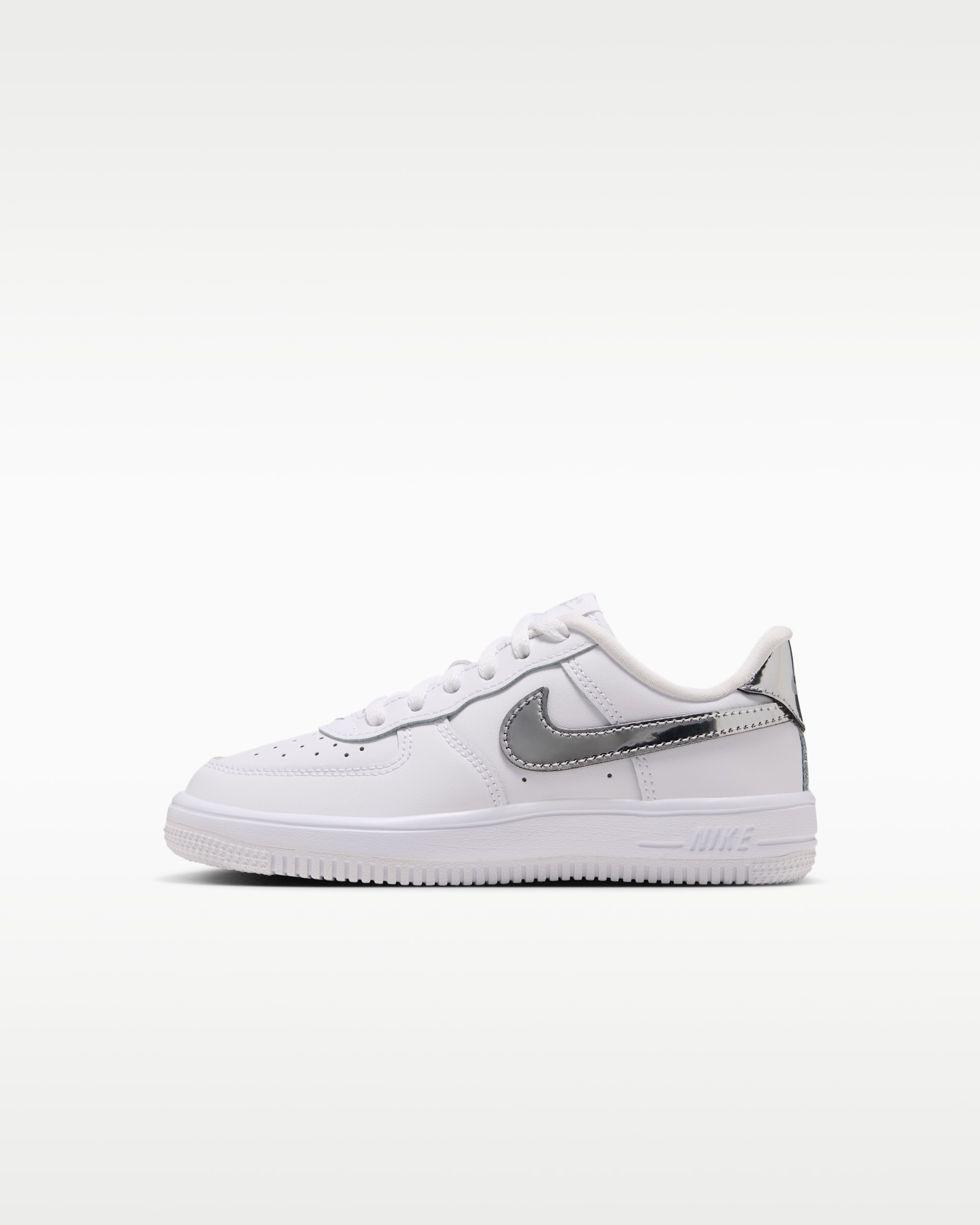 Nike Force 1 Low Little Kids' Shoes - White/Metallic Silver