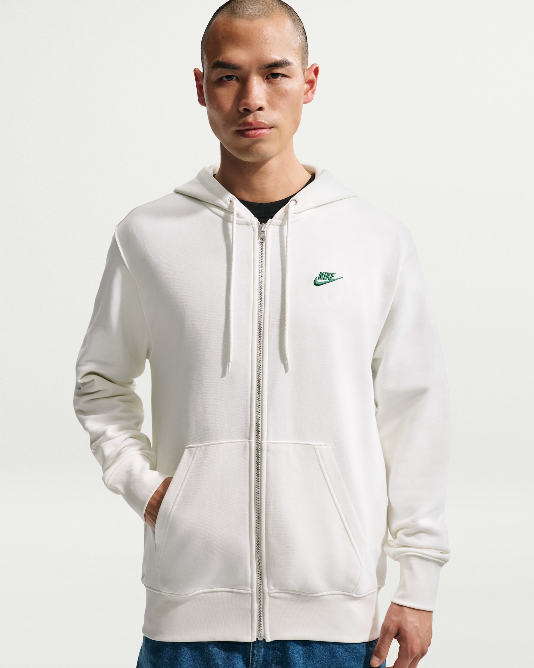 나이키 스포츠웨어 클럽 남성 프렌치 테리 풀집 후디 - 세일/말라카이트