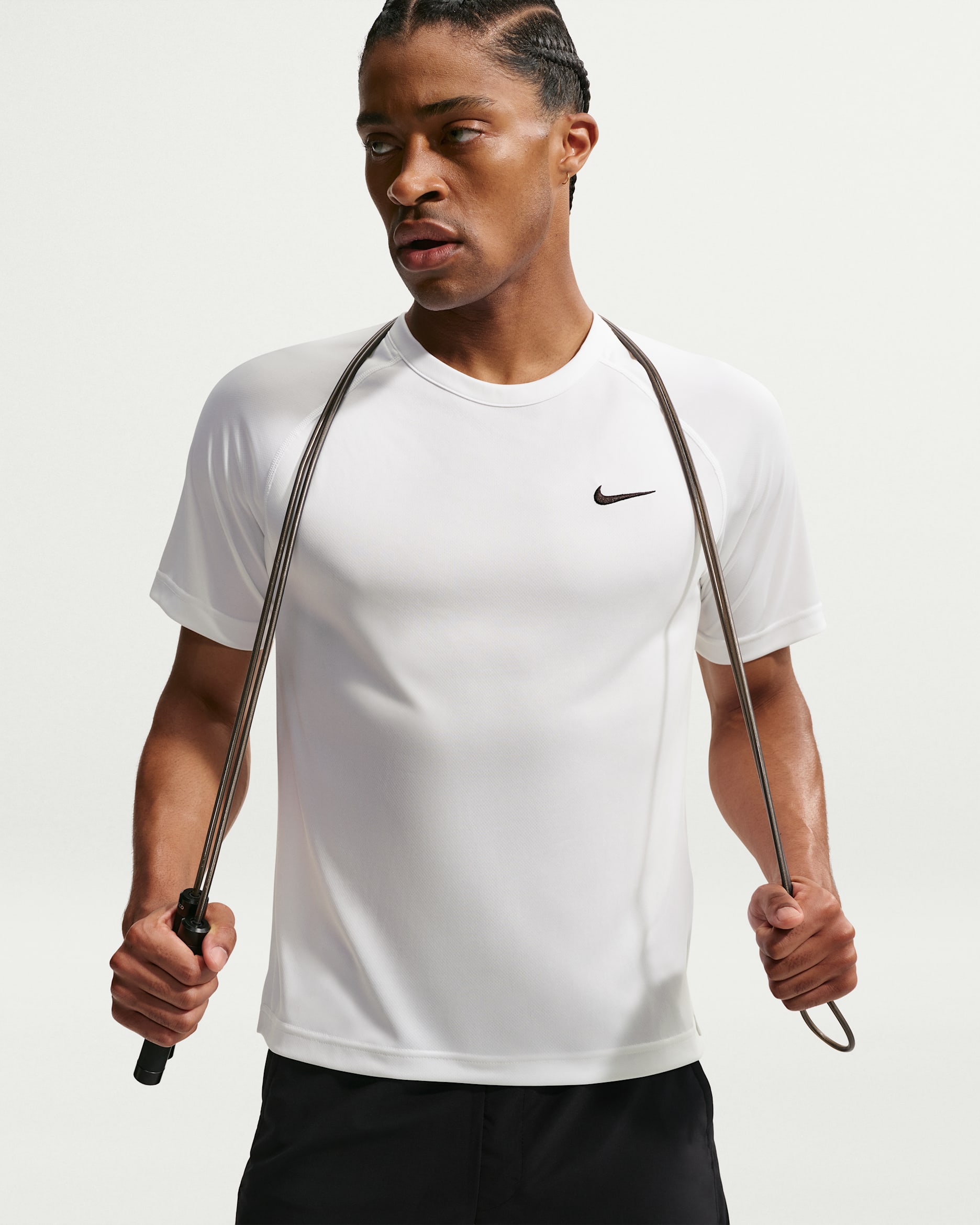 Nike Flex Men's Dri-FIT Short-Sleeve Training Top - White/Black
