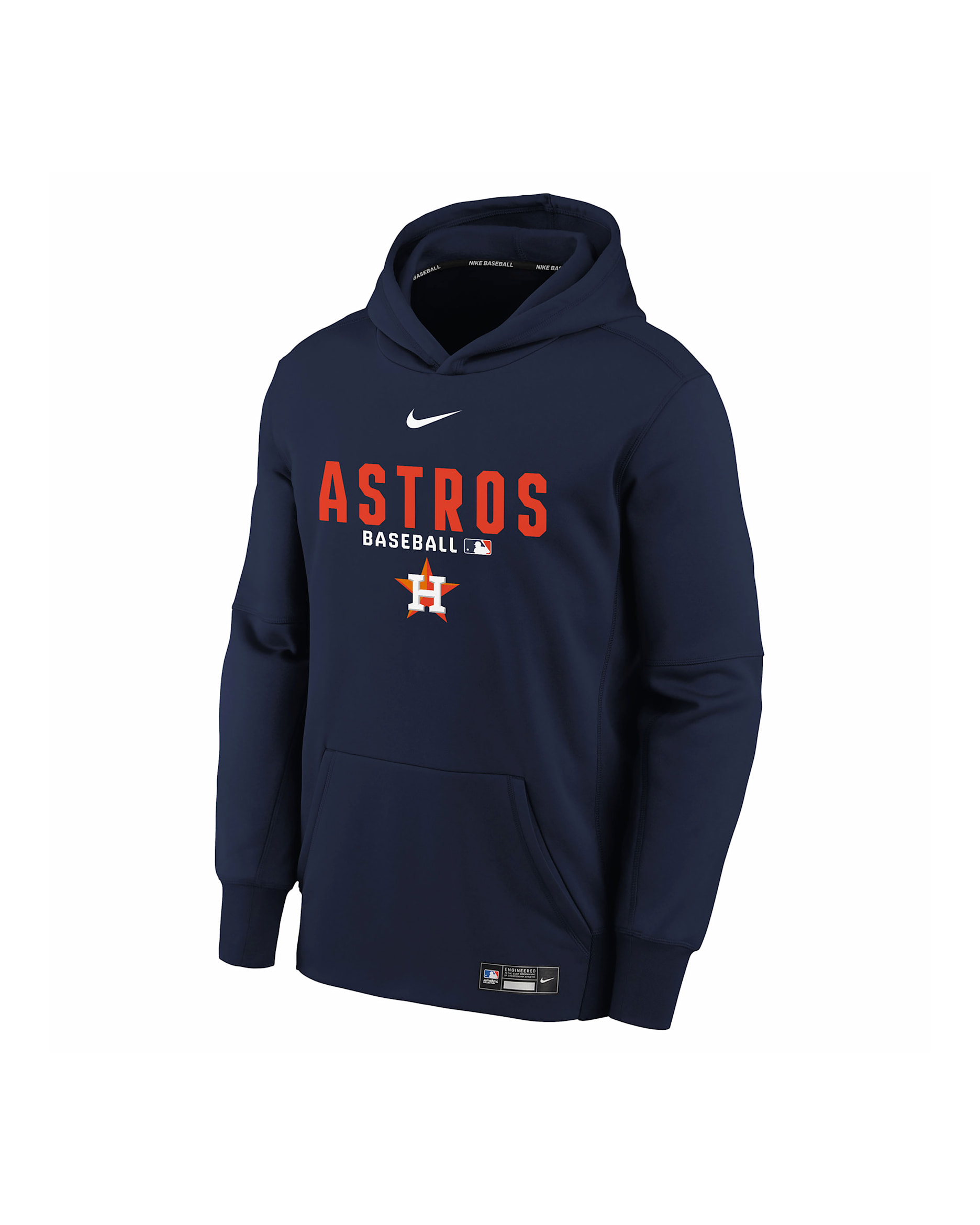 Houston Astros Authentic Collection Big Kids' Nike Therma-FIT MLB Pullover Hoodie - Navy/Orange