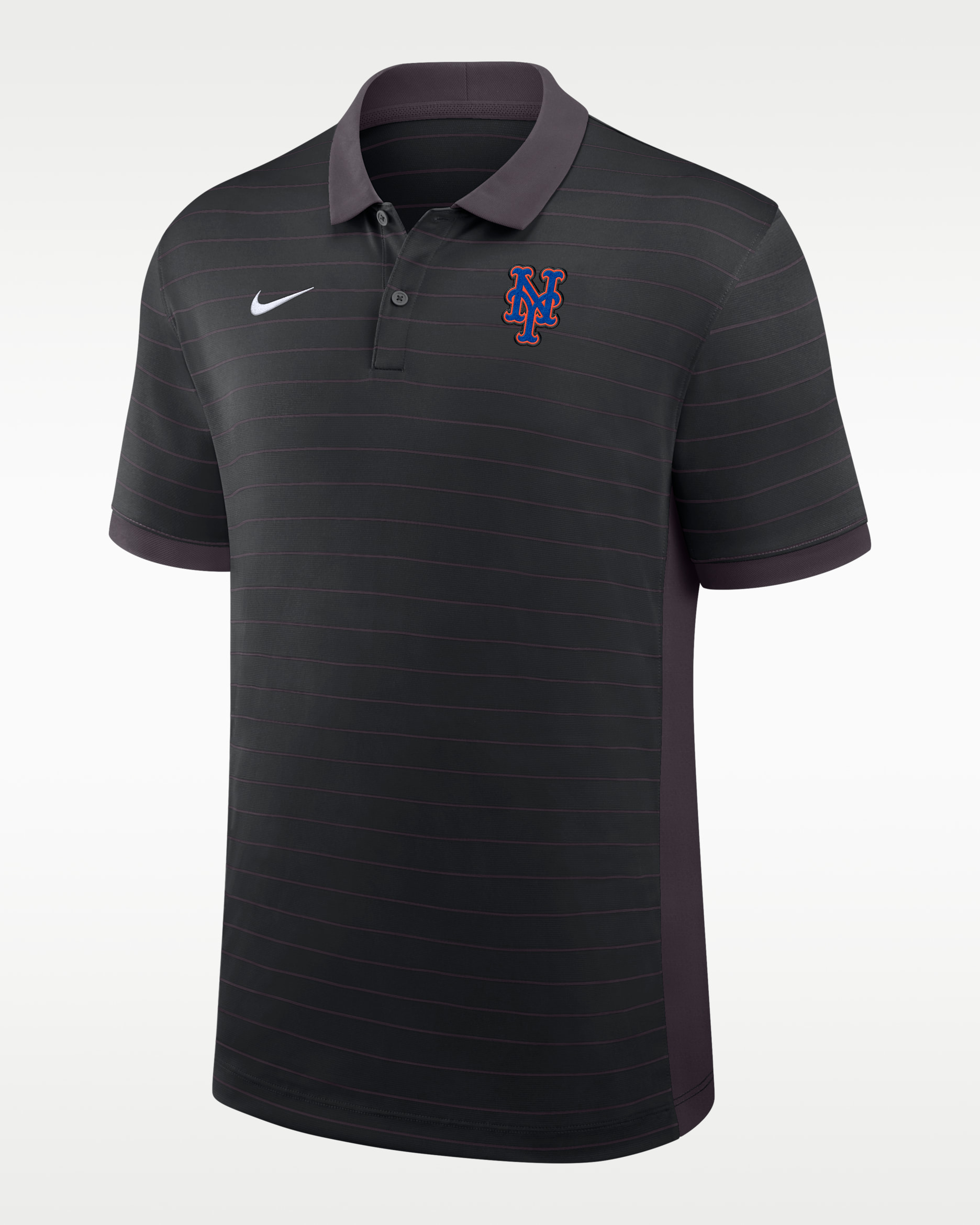 New York Mets Authentic Collection Striped Victory Men's Nike Dri-FIT MLB Polo - Black