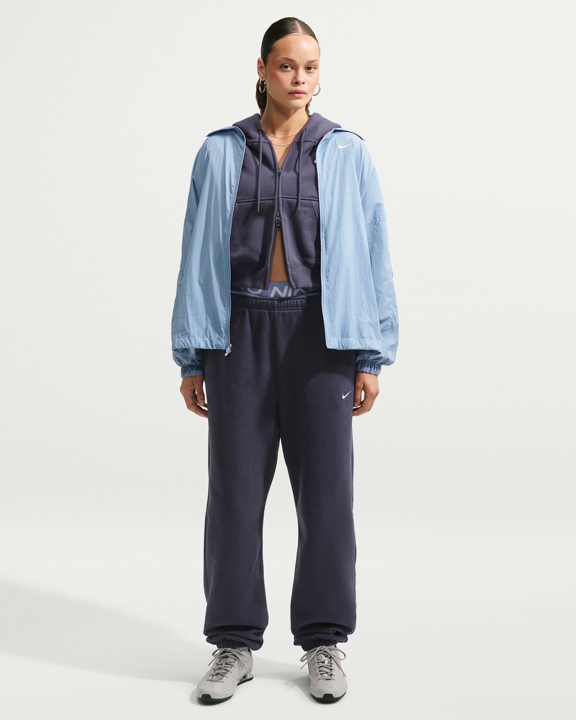Nike Studio Fleece Medium Weight Women's High-Rise Oversized Cuffed Trousers - Gridiron/Sail