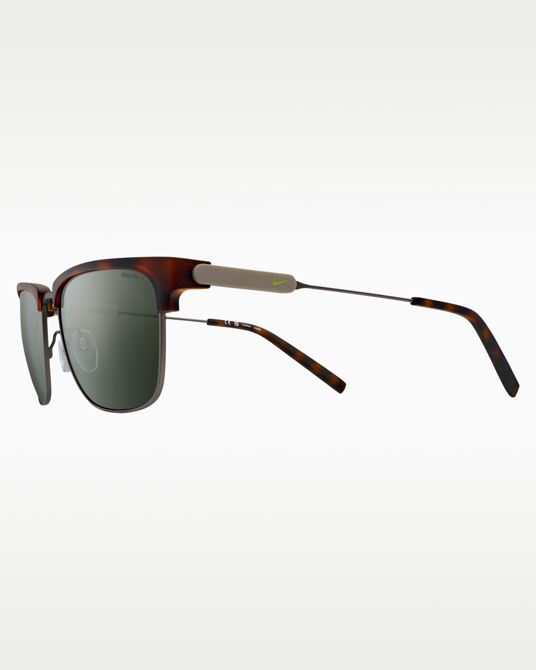 Nike Essence Groove Sunglasses - Brown/Green/Volt