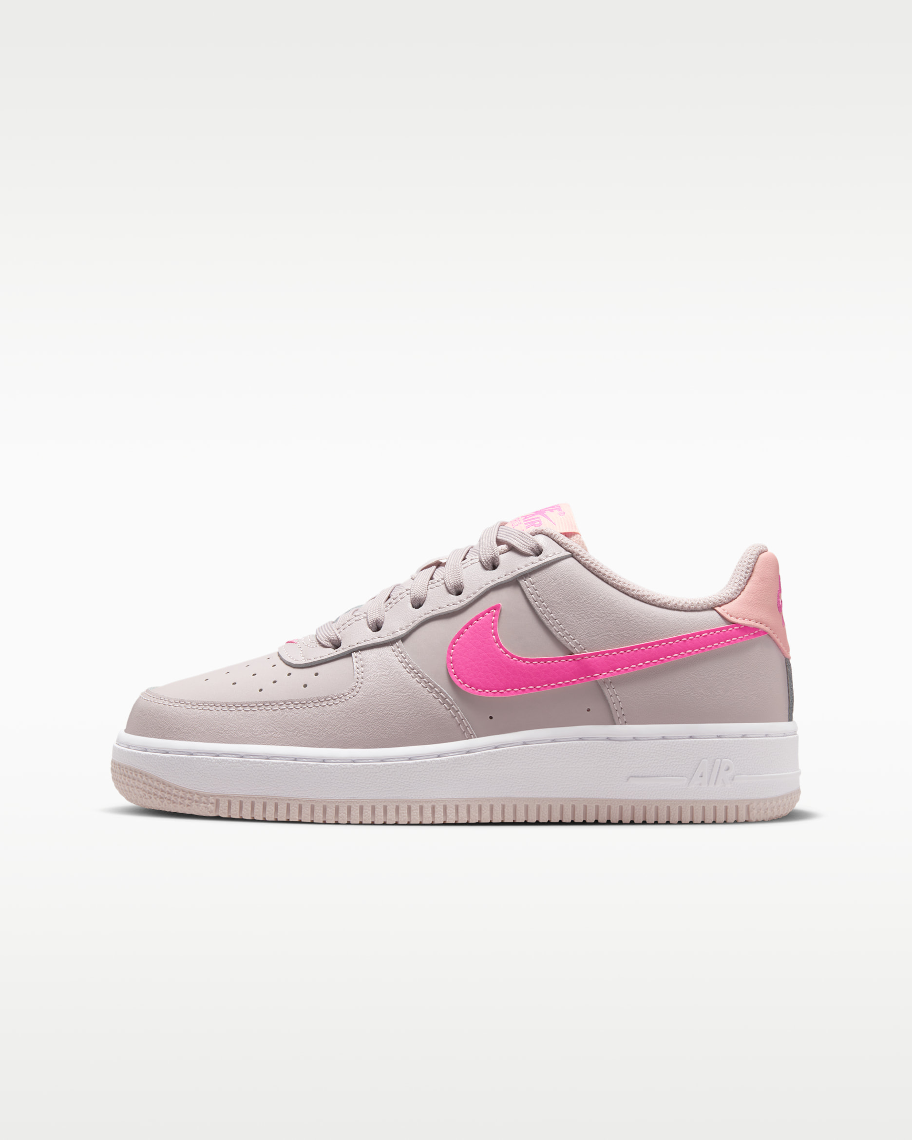 Nike Air Force 1 Older Kids' Shoes - Platinum Violet/Arctic Orange/White/Pinksicle