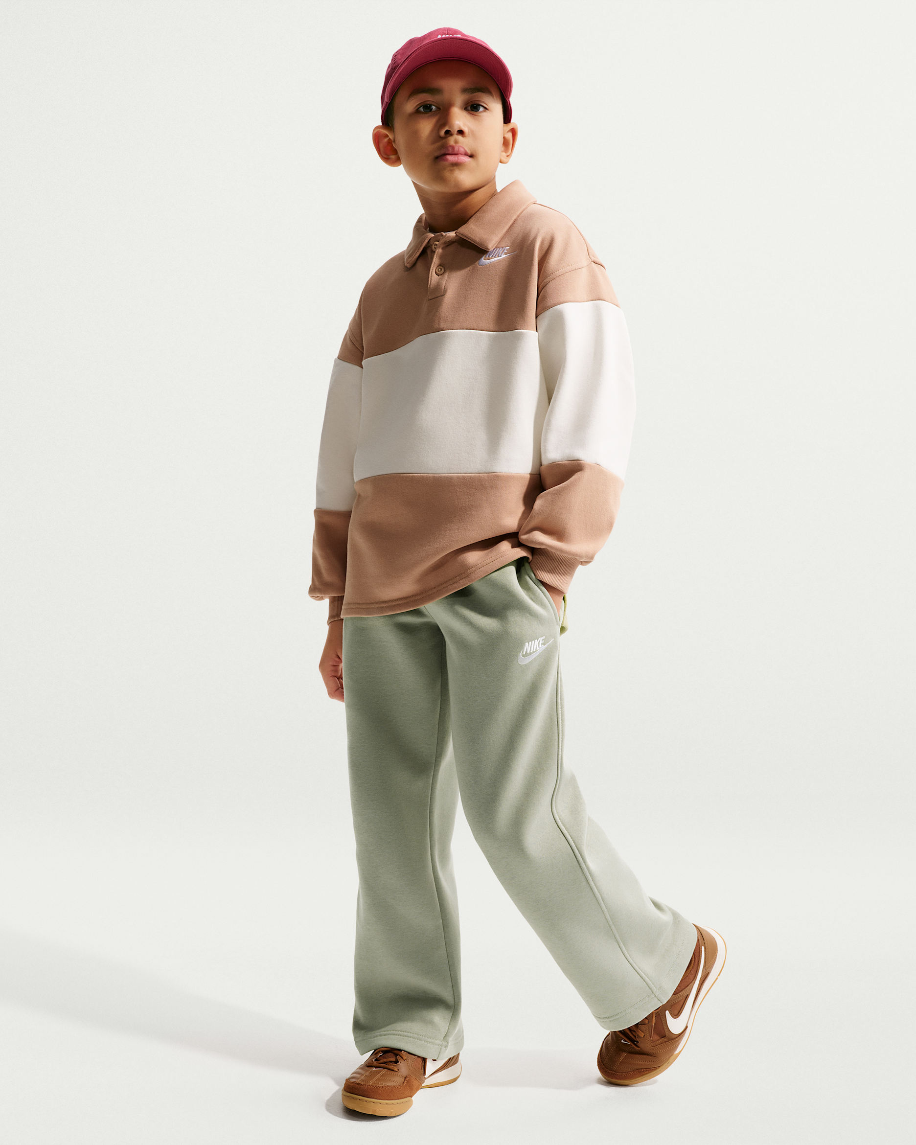 Nike Sportswear Kids' Loose Open-Hem Pants - Spruce Fog/White