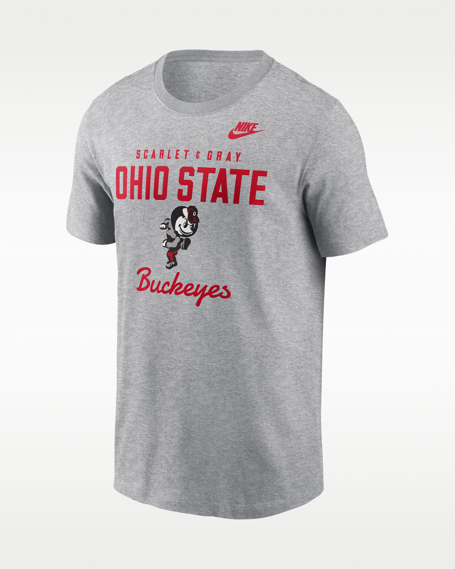 Ohio State Legacy Stacked Est Men's Nike College T-Shirt - Grey Heather