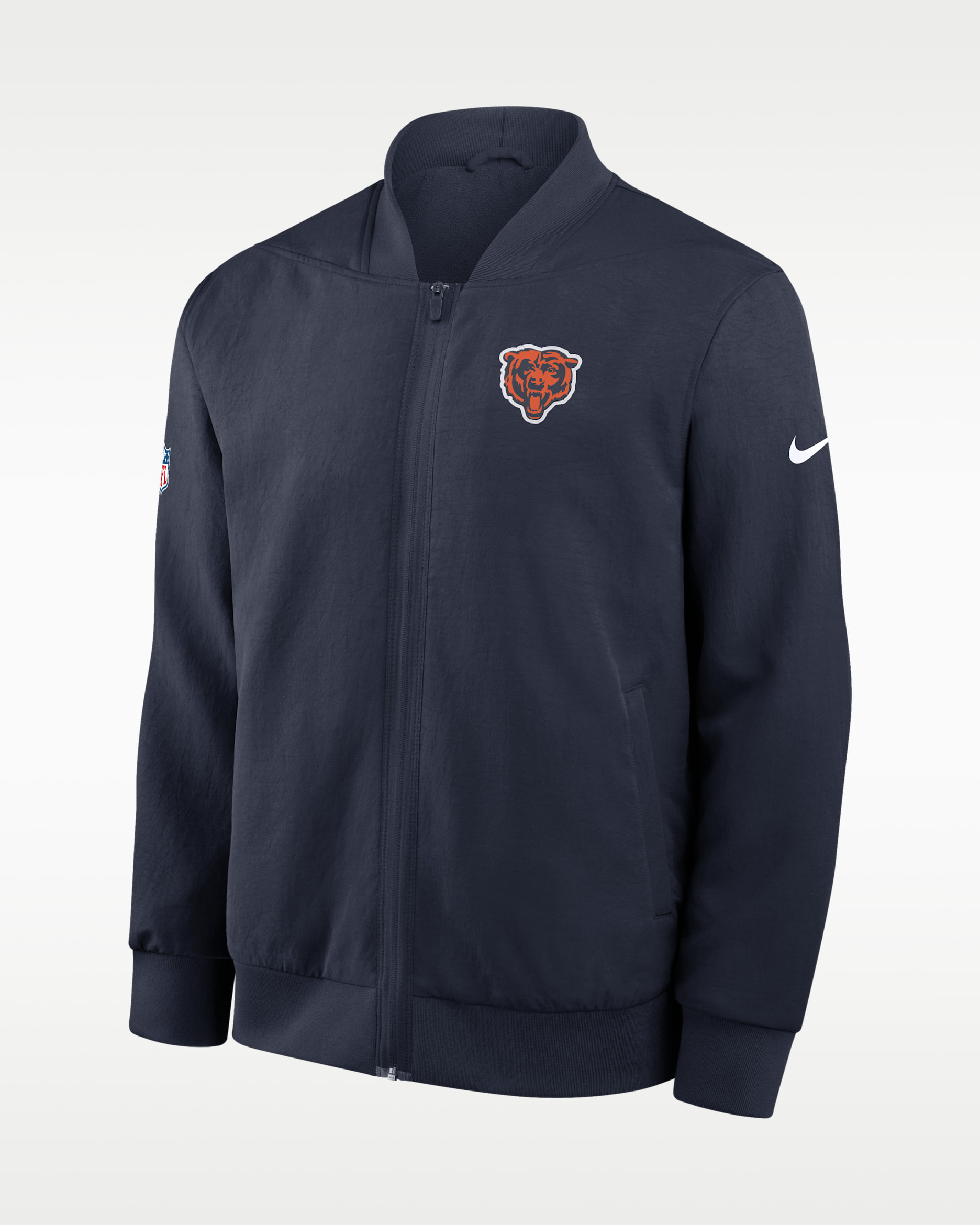 Chicago Bears Rivalries Collection Sideline Men's Nike NFL Full-Zip Bomber Jacket - Marine