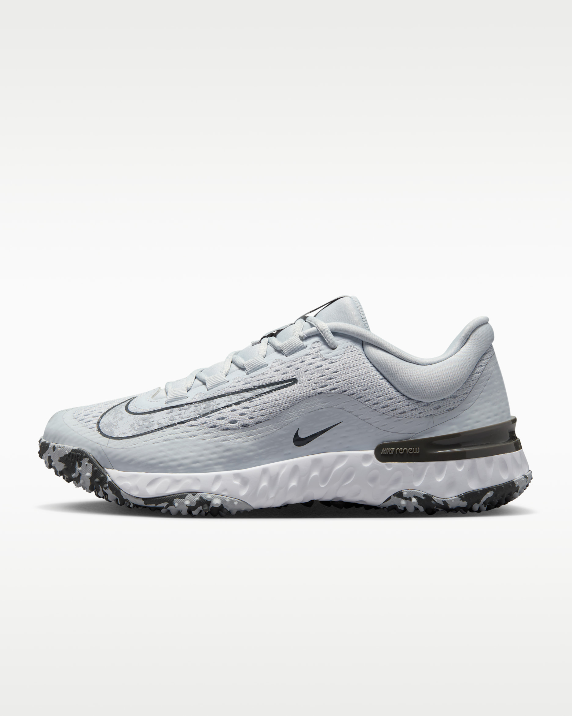 Nike Alpha Huarache Elite 4 Turf Women's Softball Shoes - Pure Platinum/Iron Grey/White/Wolf Grey