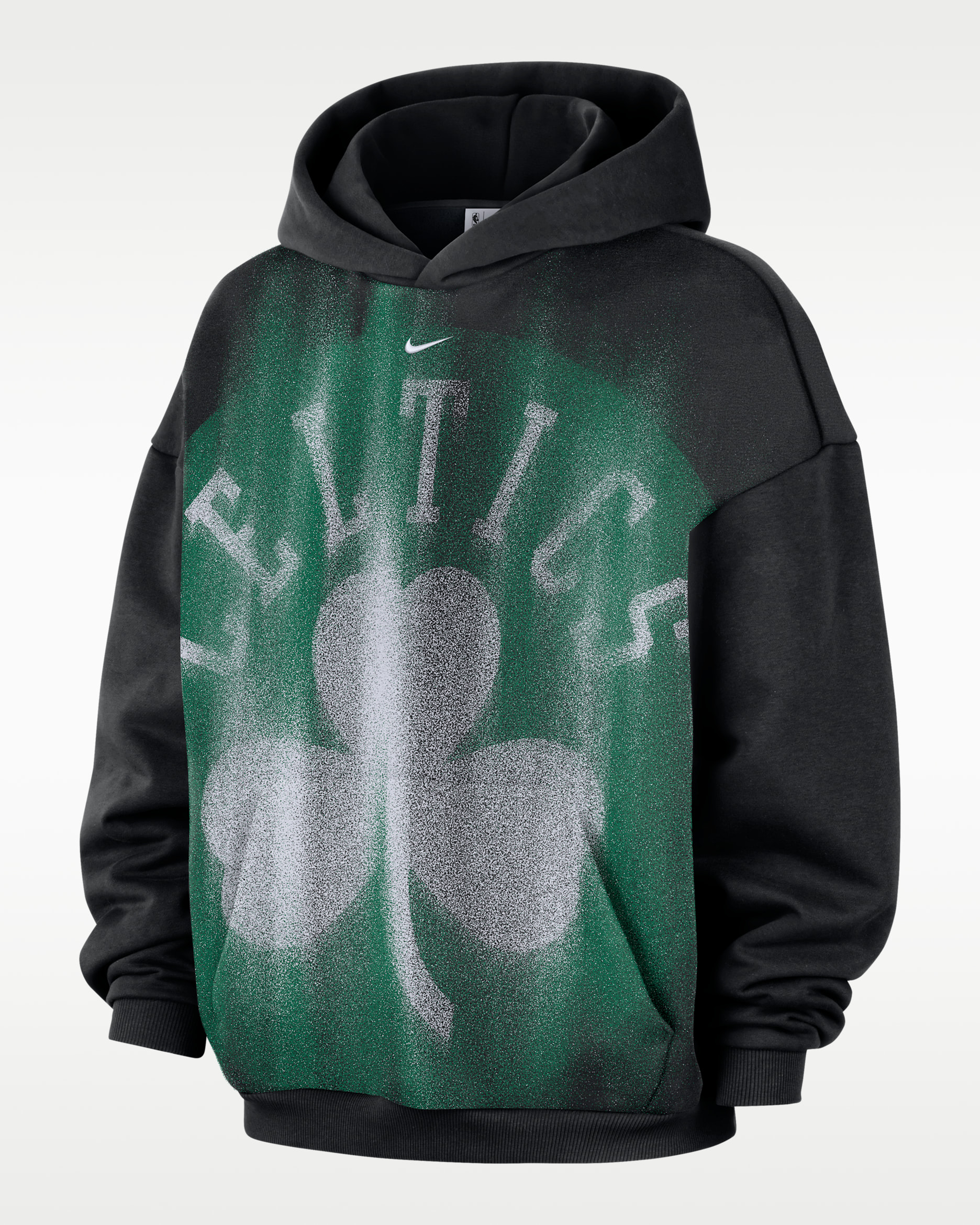 Boston Celtics Standard Issue Men's Fleece Basketball Hoodie - Black/White