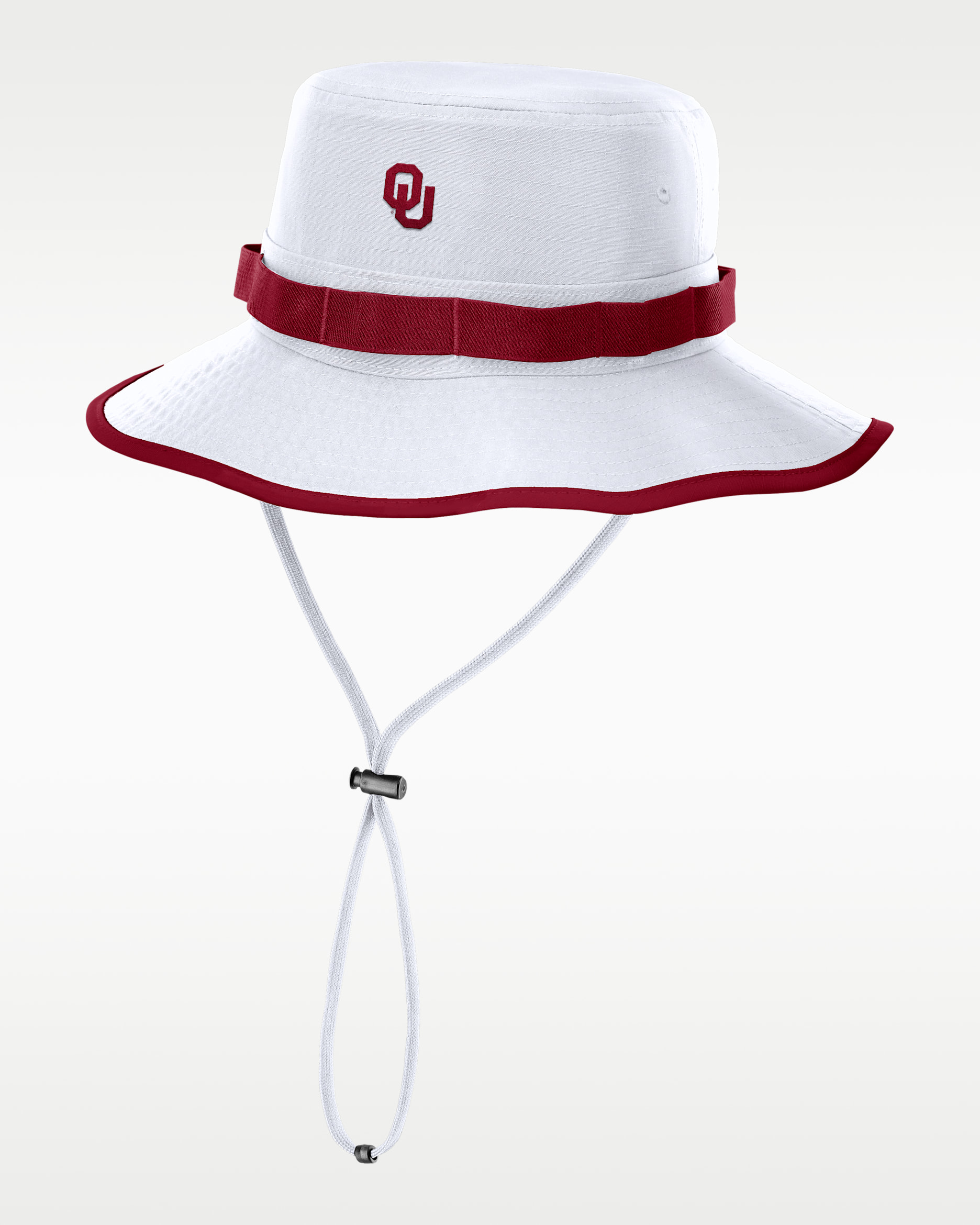 Oklahoma Sideline Apex Boonie Men's Jordan Brand Dri-FIT College Bucket Hat - White/Crimson/Crimson