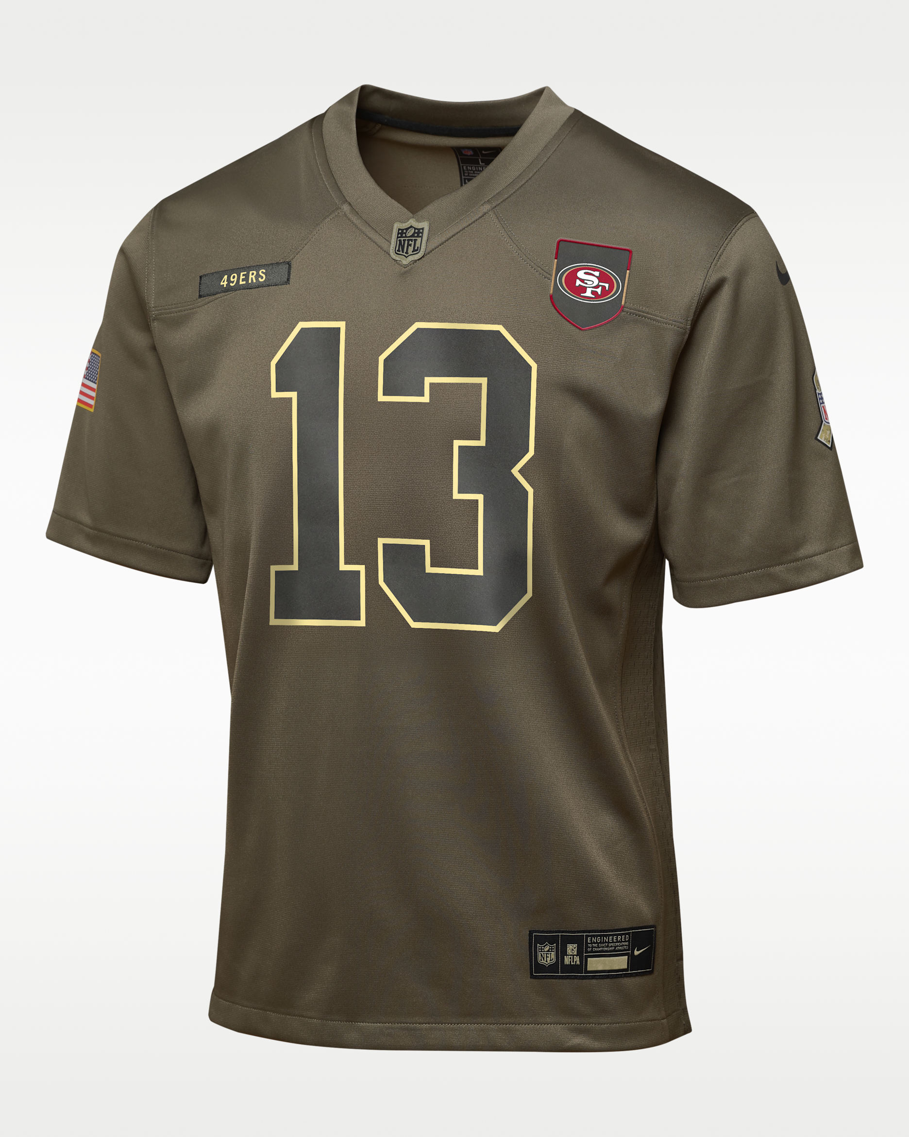 Brock Purdy San Francisco 49ers Salute to Service Big Kids’ Nike NFL Game Jersey - Olive