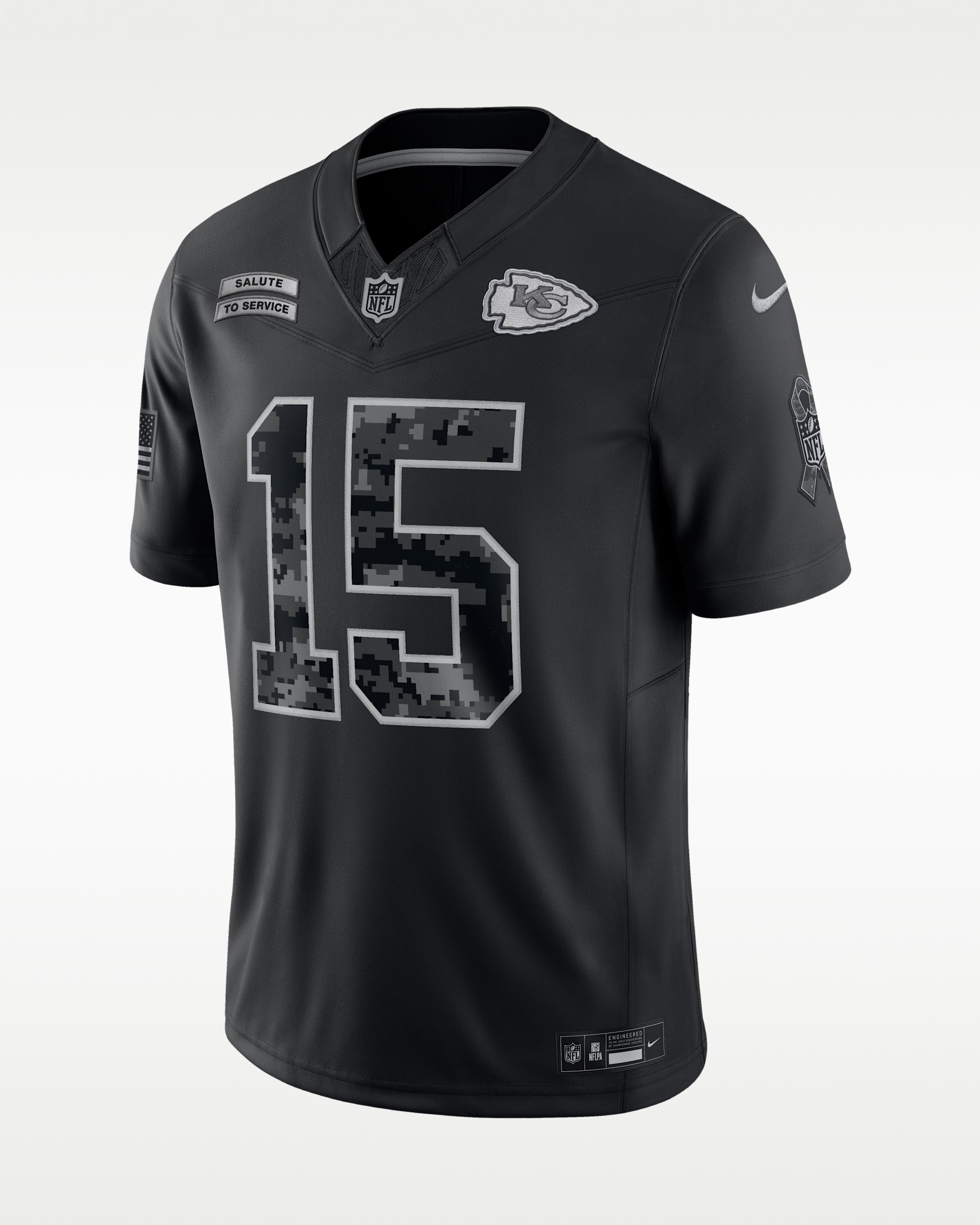 Patrick Mahomes Kansas City Chiefs Salute to Service Men's Nike Dri-FIT NFL Limited Jersey - Black
