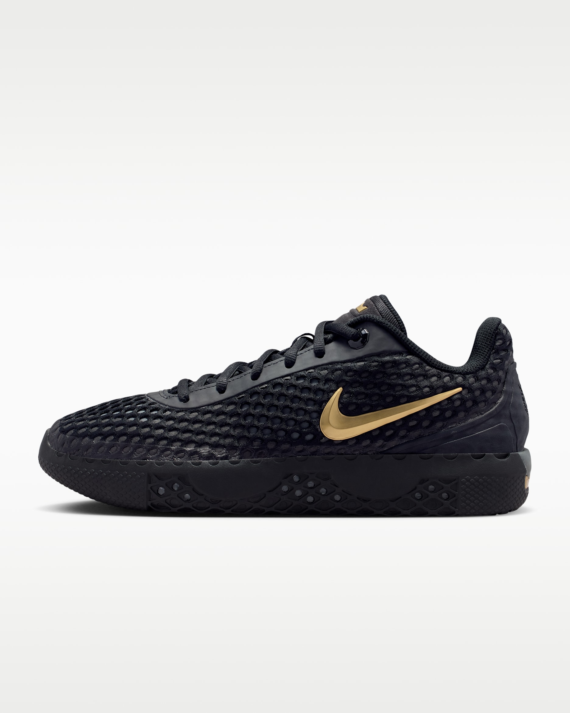 LeBron Witness X EP Basketball Shoes - Black/Black/Iron Grey/Metallic Gold