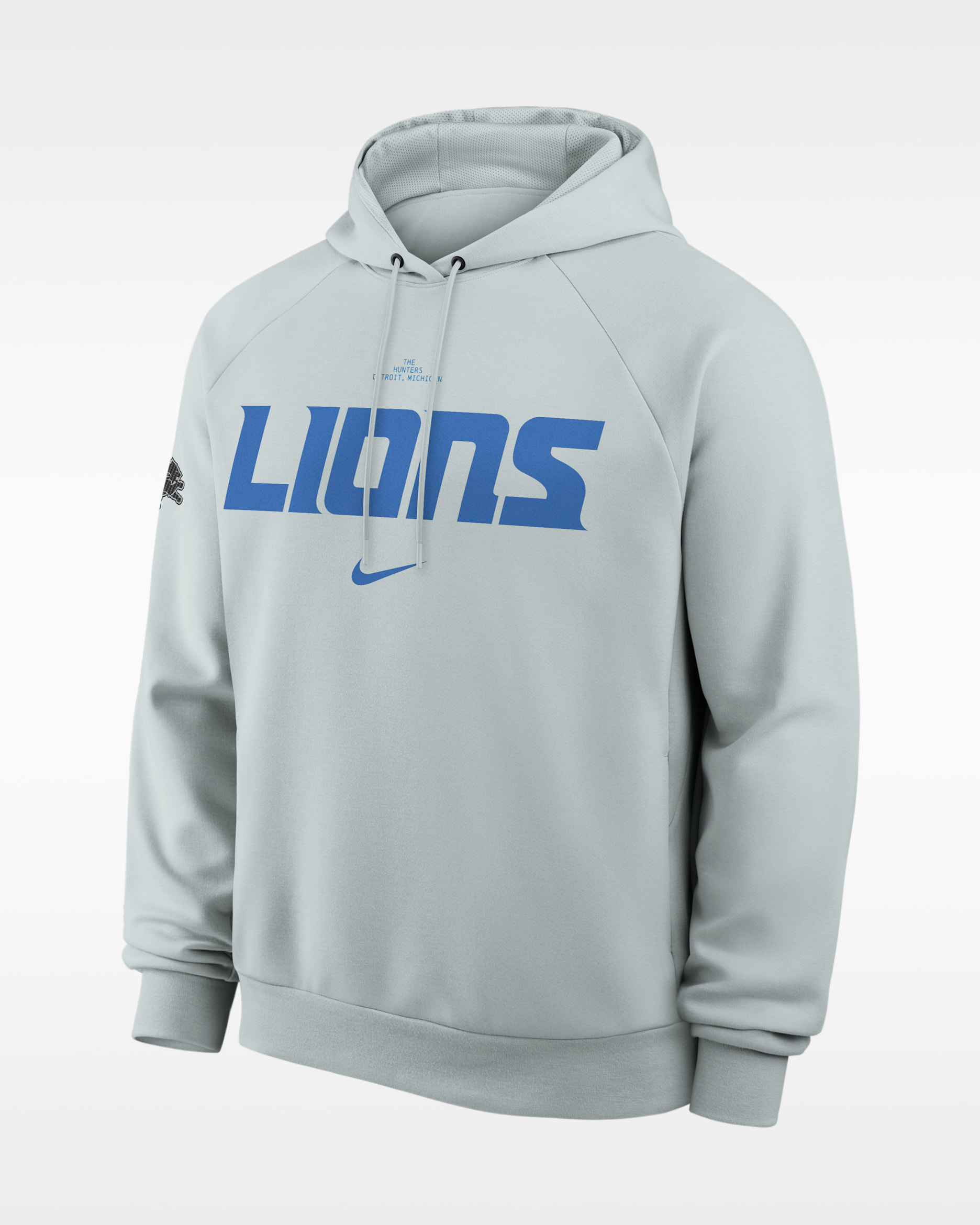 Detroit Lions Rivalries Collection Primary Men's Nike Dri-FIT NFL Pullover Hoodie - Silver