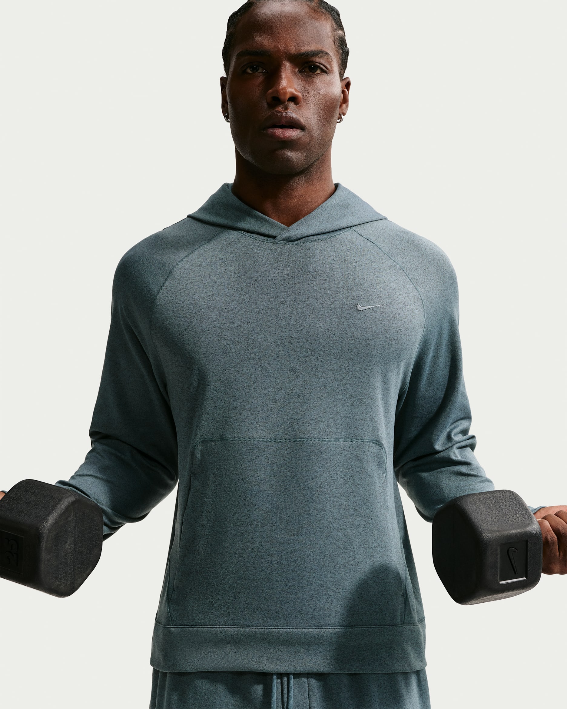 Nike Primary NanoKnit Men's Dri-FIT UV Protection Pullover Performance Hoodie - Mineral Slate/Black Spruce/Heather/Mineral Slate