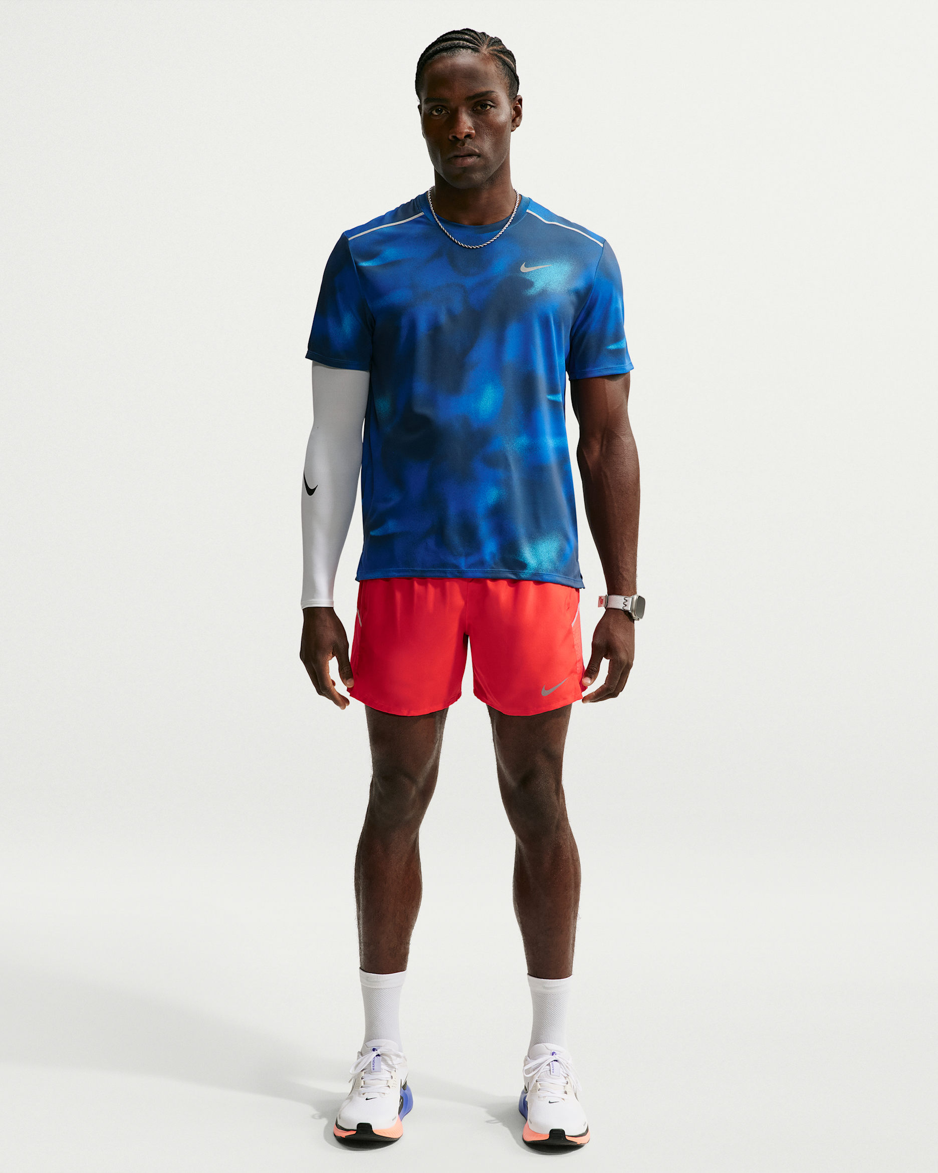 Nike Miler Men's Dri-FIT 12.5cm (Approx.) Brief-Lined Running Shorts - Light Crimson/Bright Crimson