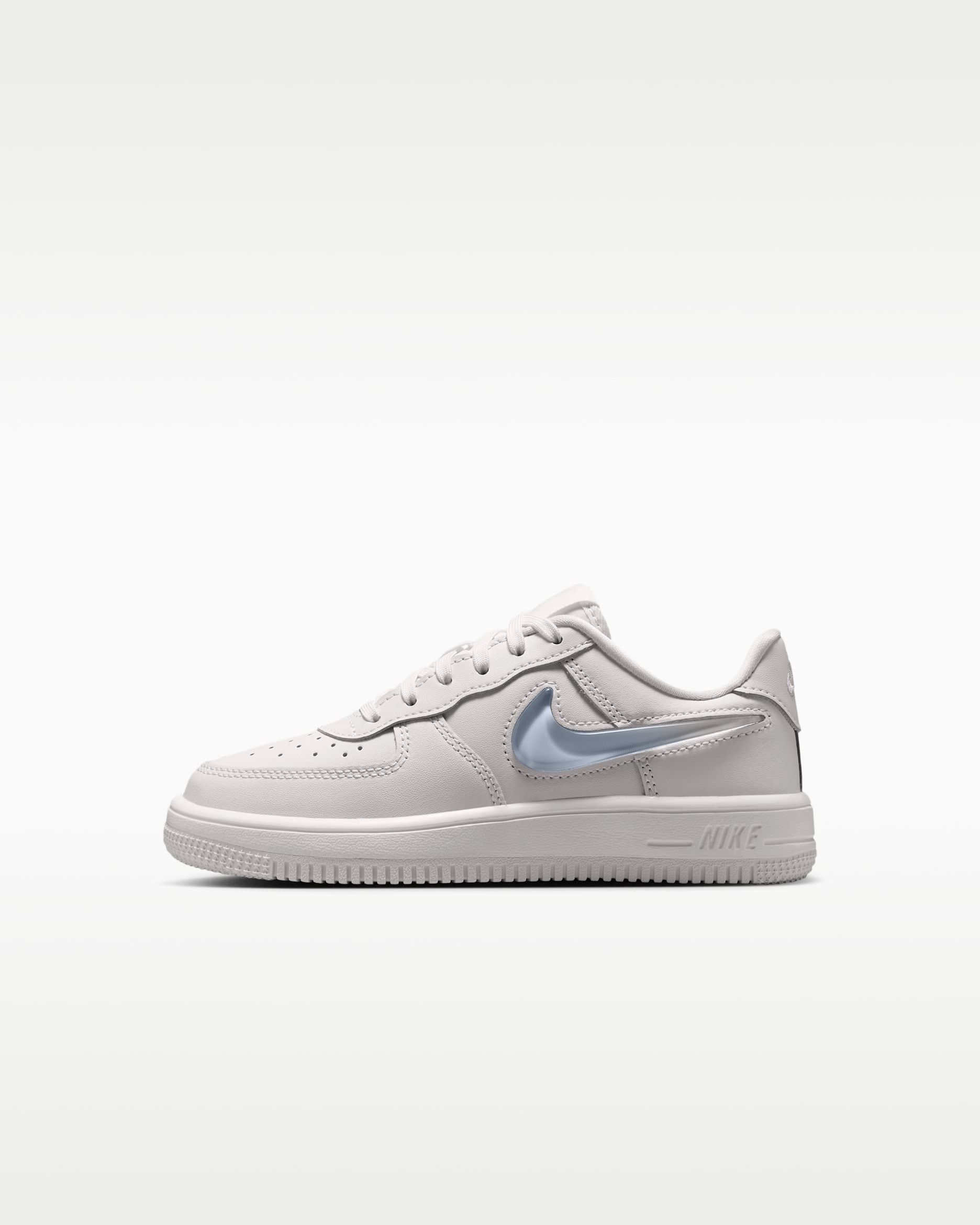 Nike Force 1 Low Younger Kids' Shoes - Sail/Sail/Football Grey