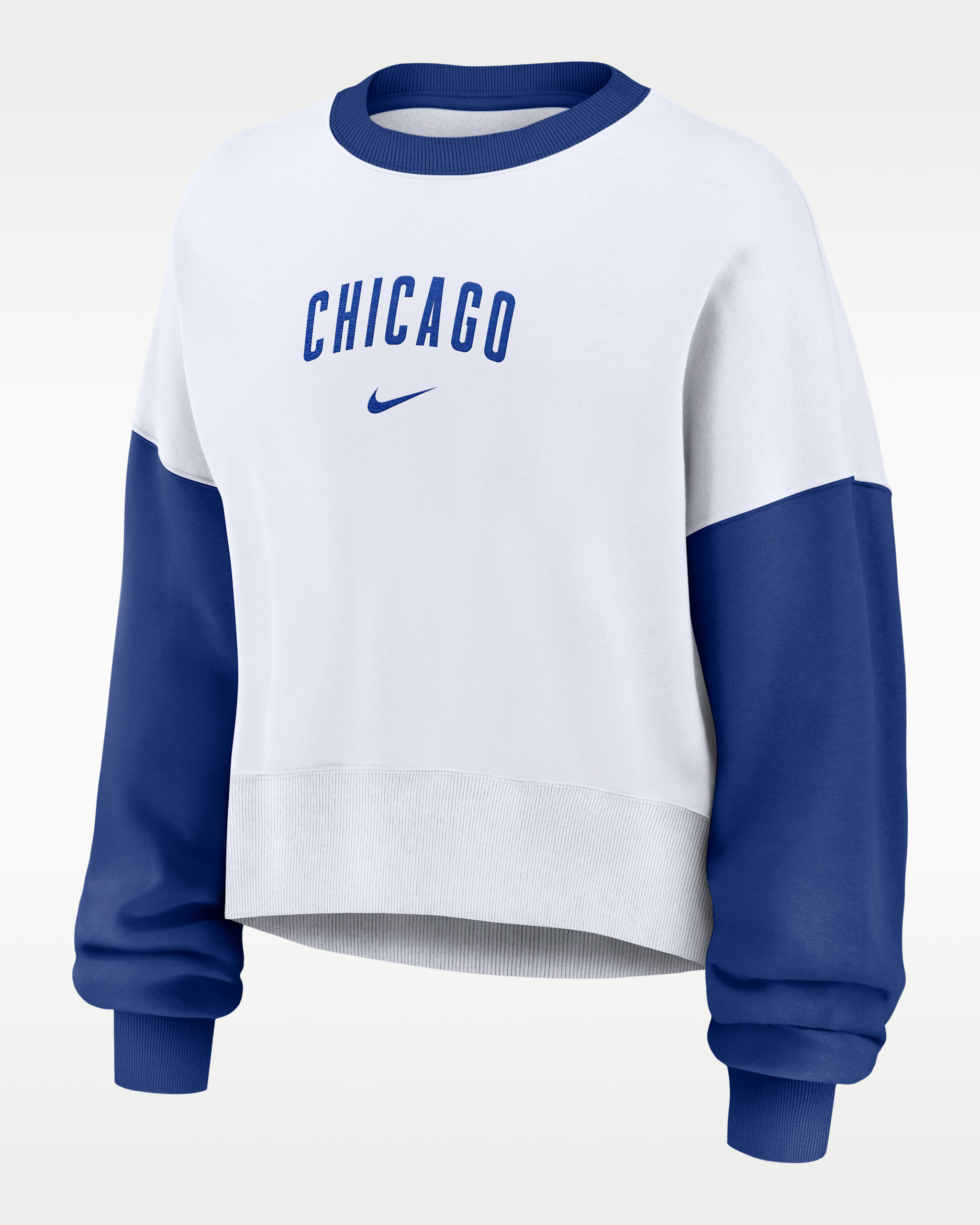 Chicago Cubs Primary Women's Nike MLB Pullover Crew - White