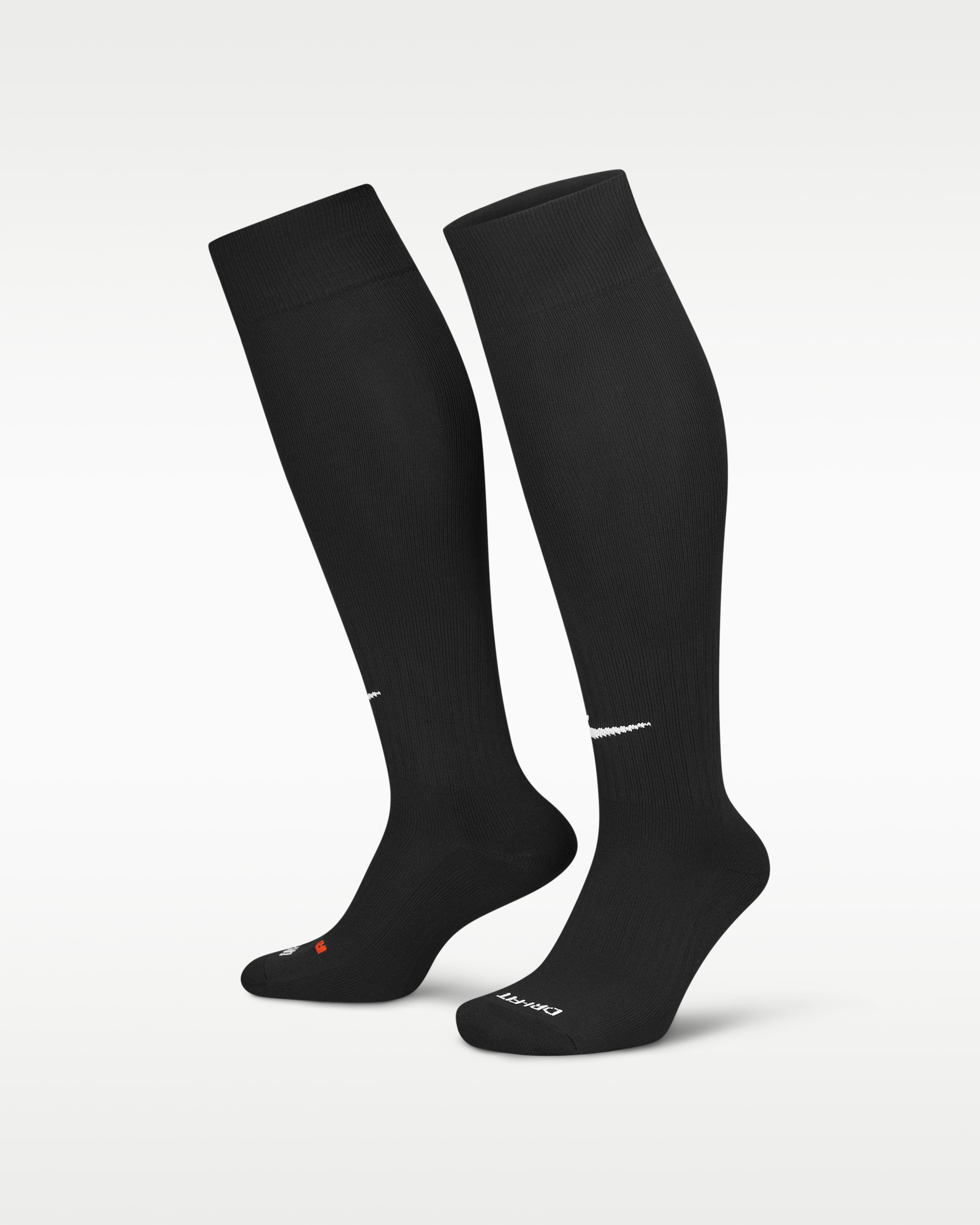 ถุงเท้ายาวเหนือน่องลดแรงกระแทก Nike Classic 2 - Team Black/ขาว