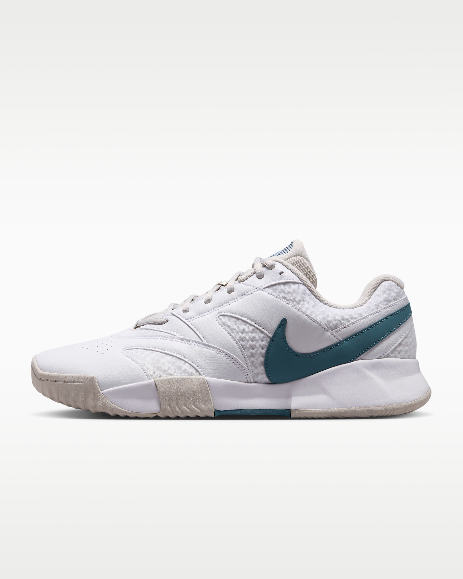 Męskie buty do tenisa na korty ziemne NikeCourt Lite 4 - Biel/Light Bone/New Slate/Smokey Blue