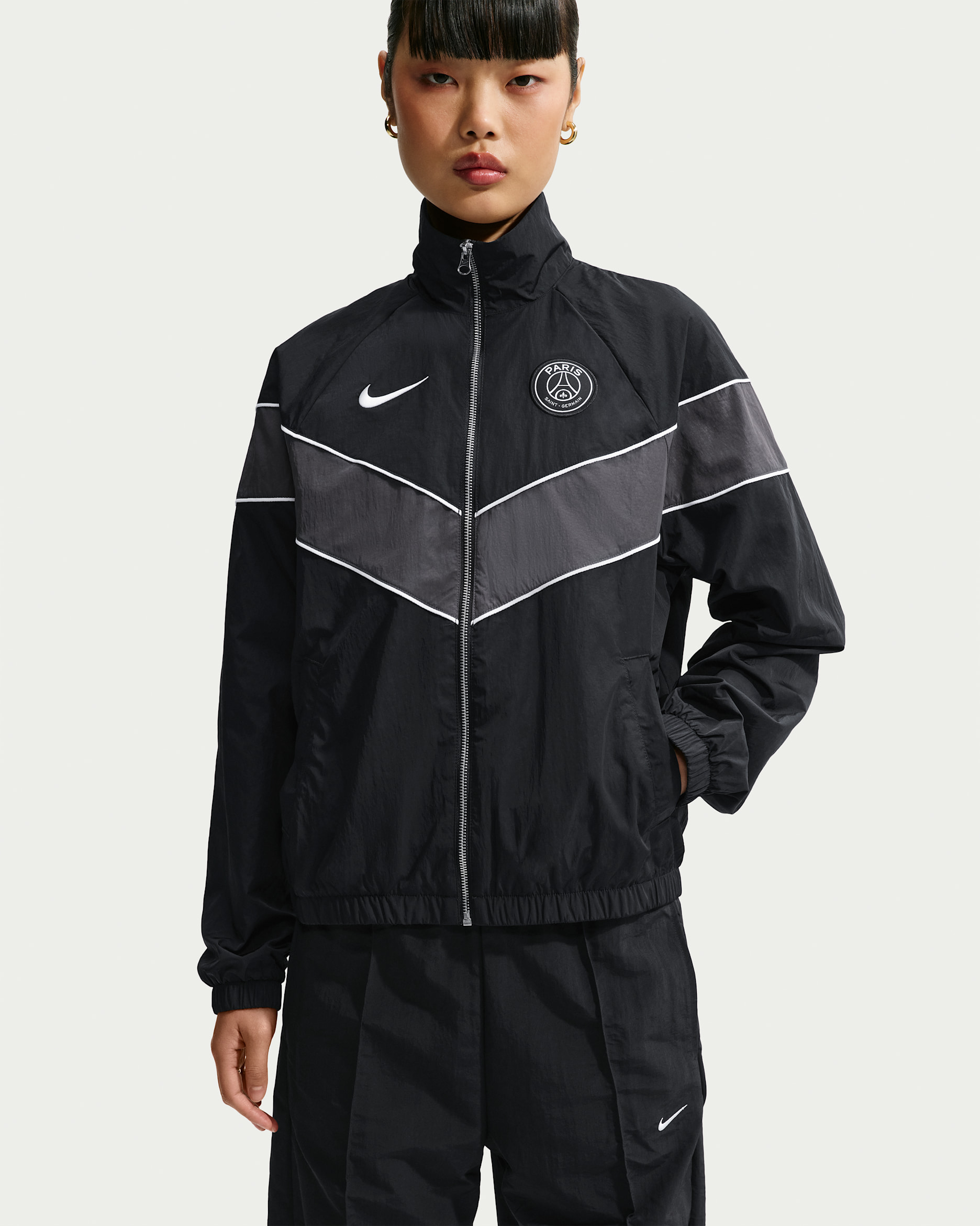 Paris Saint-Germain Windrunner Nike Football Webjacke mit UV-Schutz (Damen) - Schwarz/Anthracite/Weiß/Weiß